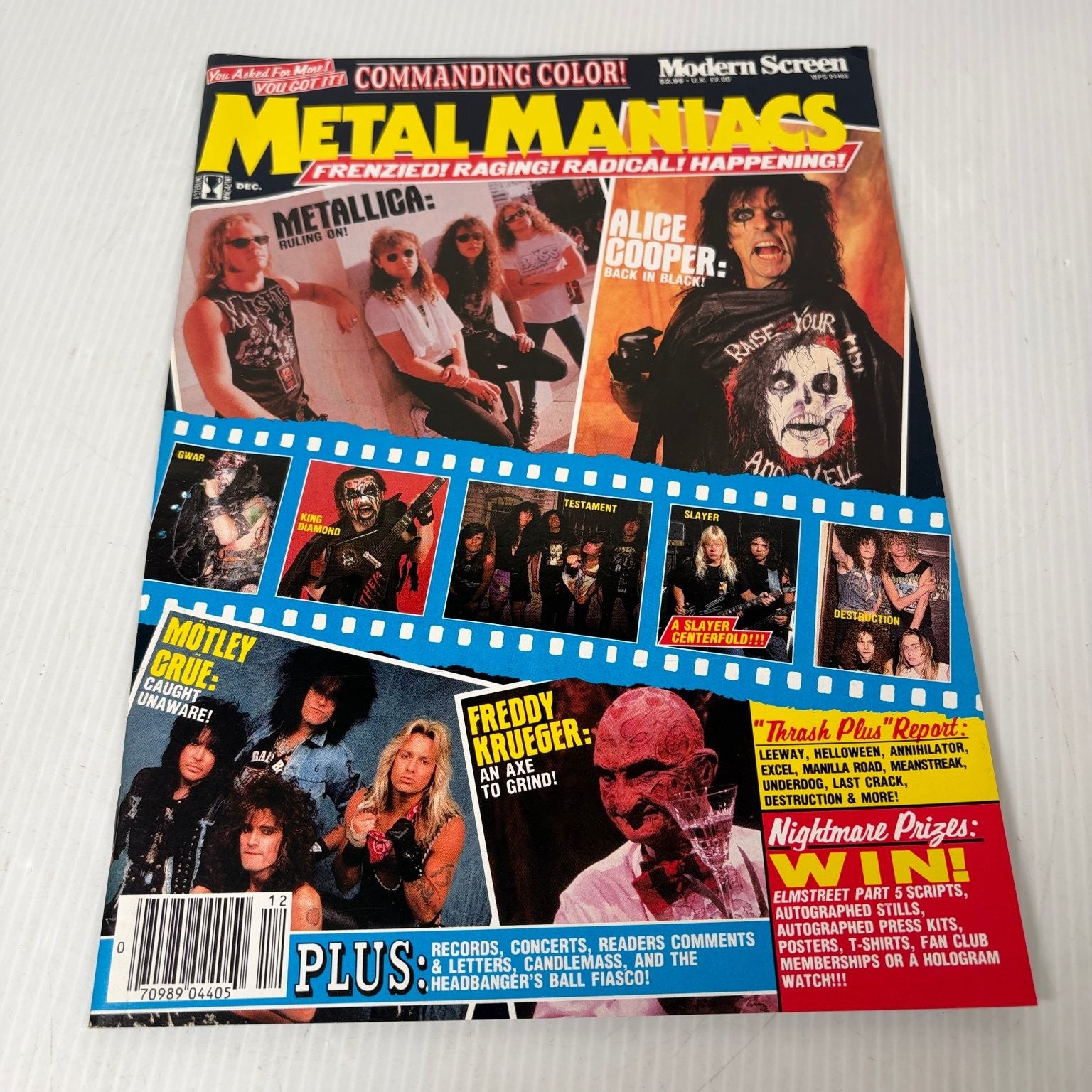Metal Maniacs Magazine December Metallica Alice Cooper Motley Crue Slayer