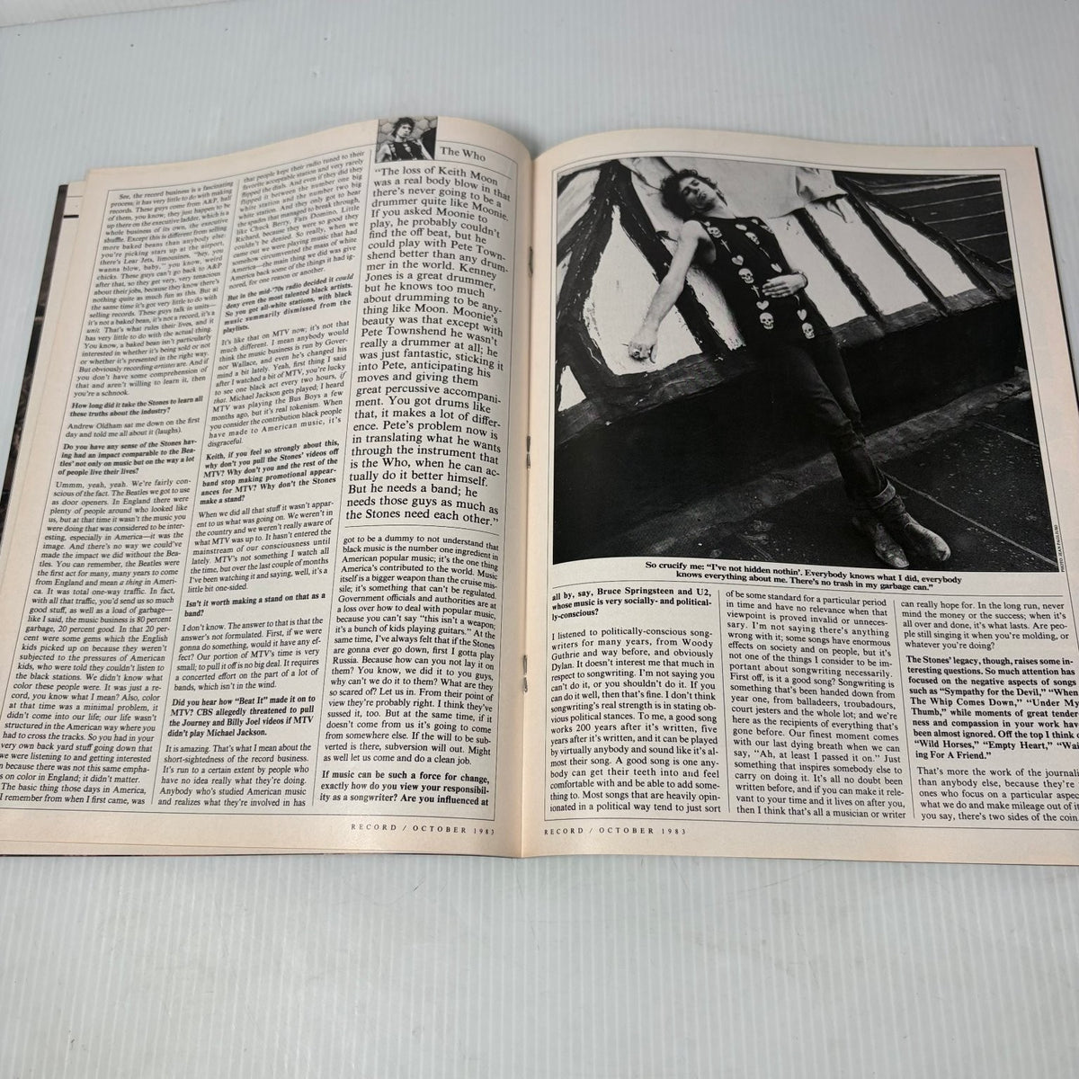 Record Magazine October 1983 Keith Richards Rolling Stone Music Video