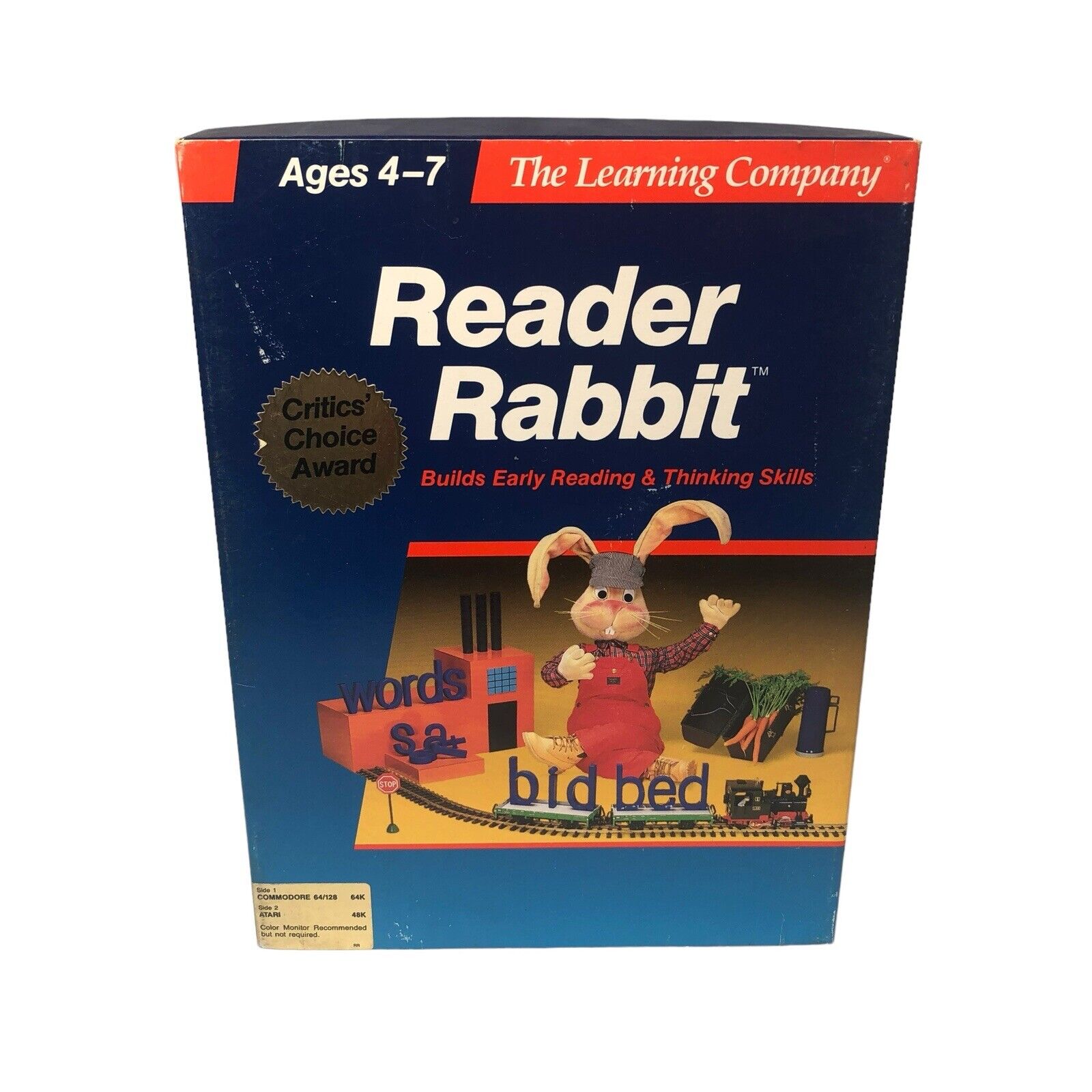 Reader Rabbit Commodore 64 / 128 Game 5.25” Floppy The Learning Company Complete