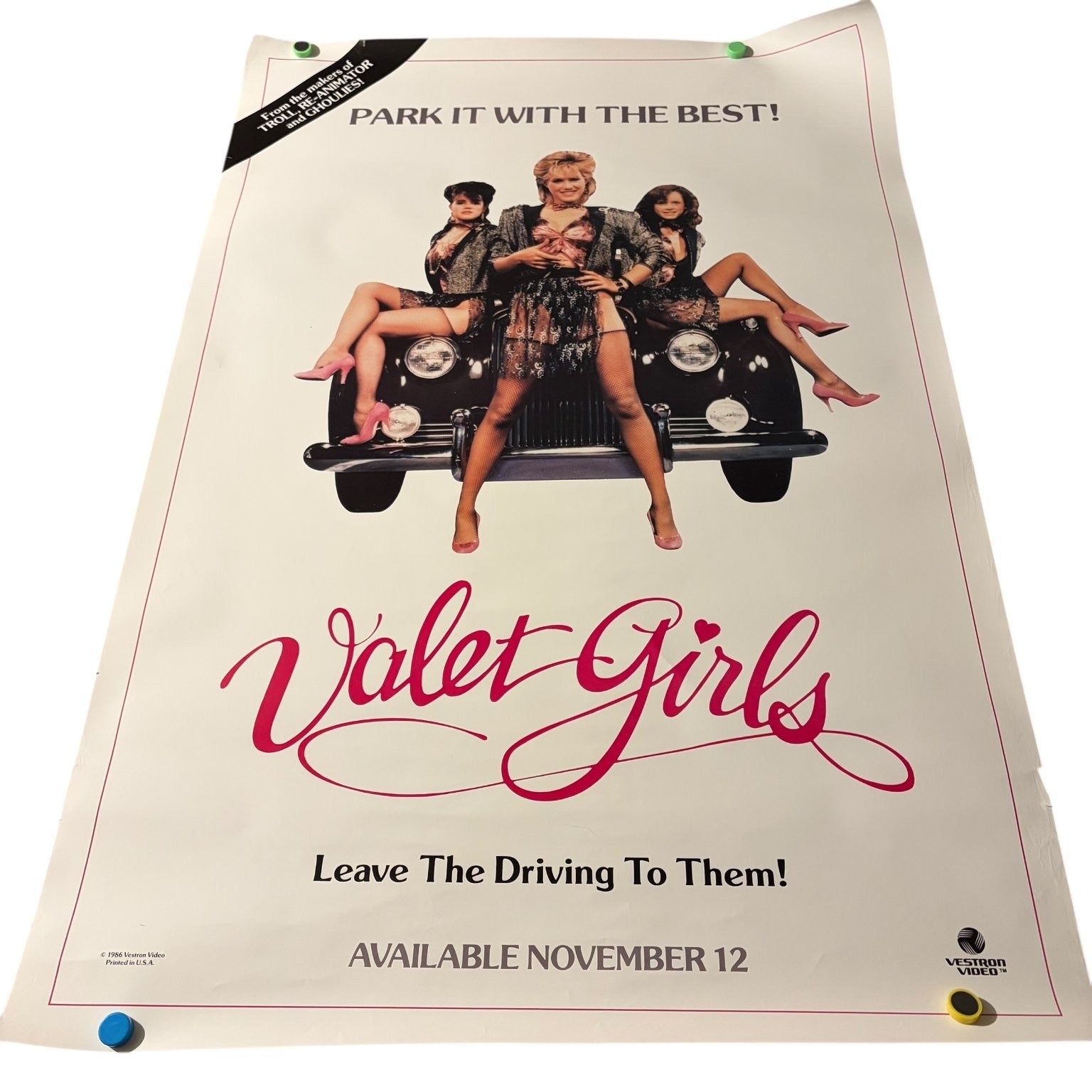 Vintage Valet Girls 1986 Original US Video Store Movie Poster Vestron Video