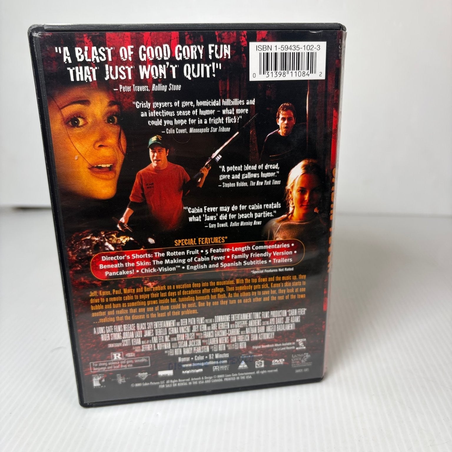 Cabin Fever DVD (2003) Eli Roth Horror Film, Director's Shorts, Commentaries