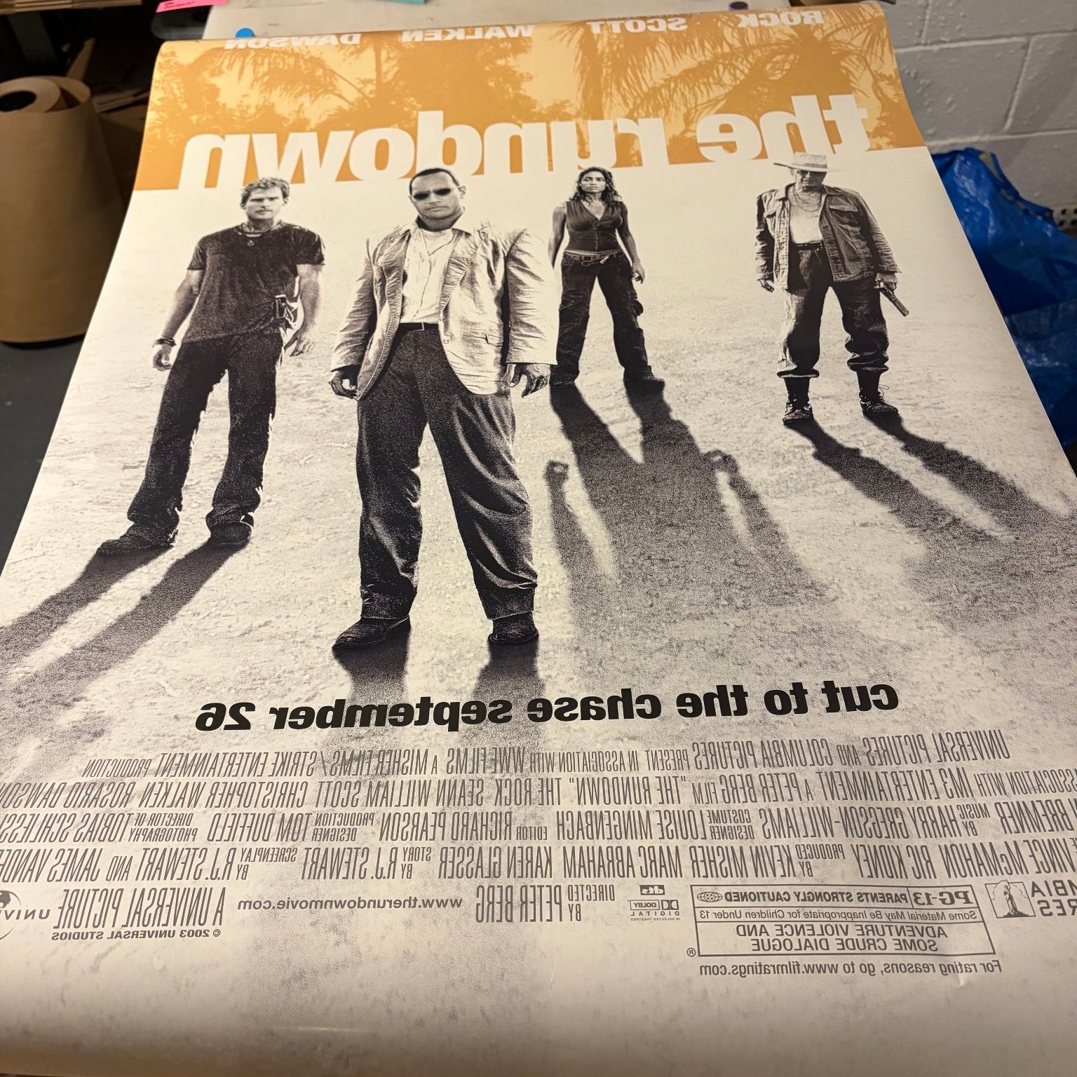 The Rundown 2003 One Sheet Movie Poster Original Double-Sided The Rock
