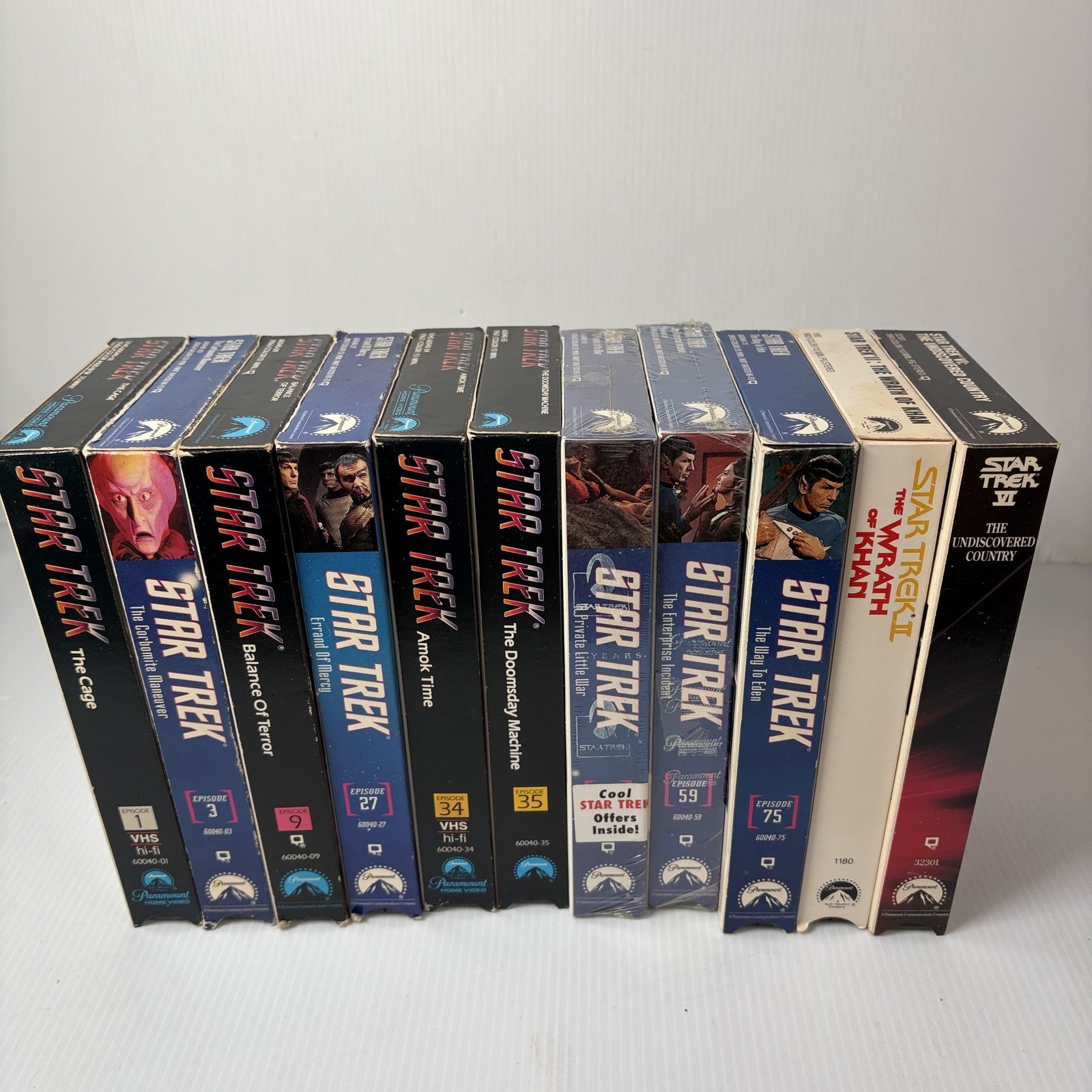 Star Trek Original Series & Movies VHS Lot of 11 The Cage, Wrath of Khan & More