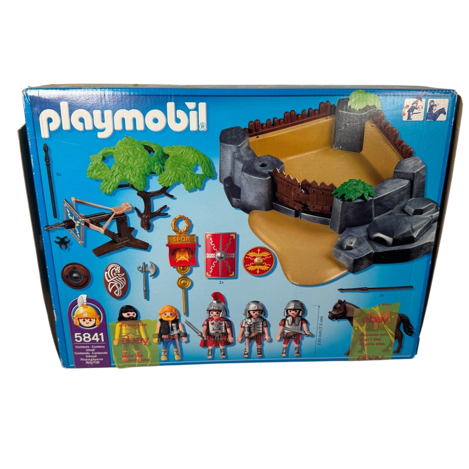 Playmobil Romans Camp 5841 Roman Soldier Figures Catapult Horse Set Incomplete