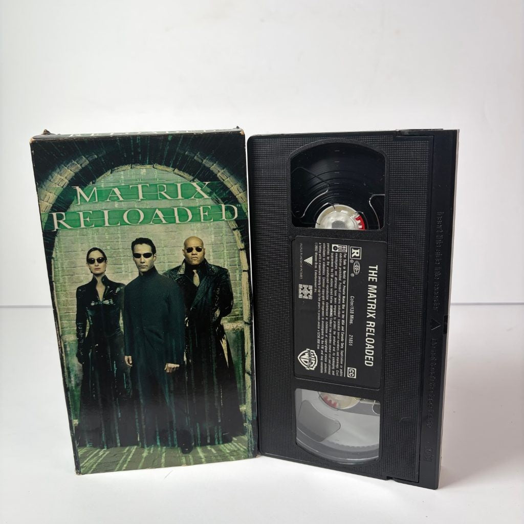 The Matrix Reloaded VHS 2003 Warner Bros Keanu Reeves Sci-Fi Action R Rated