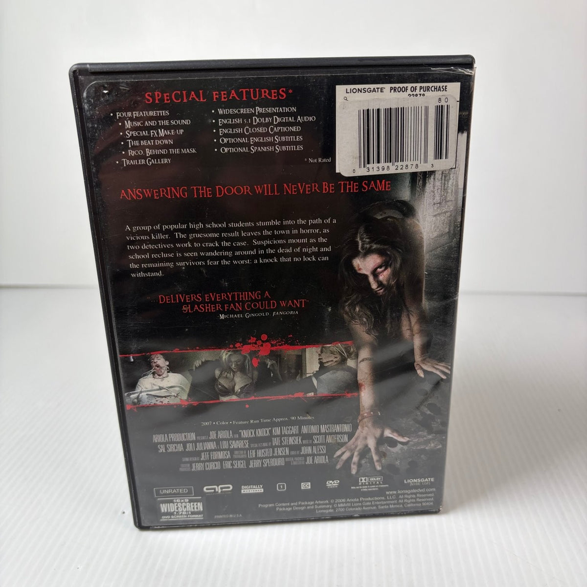 KNOCK KNOCK DVD 2007 Unrated Director's Cut Lionsgate Horror Film