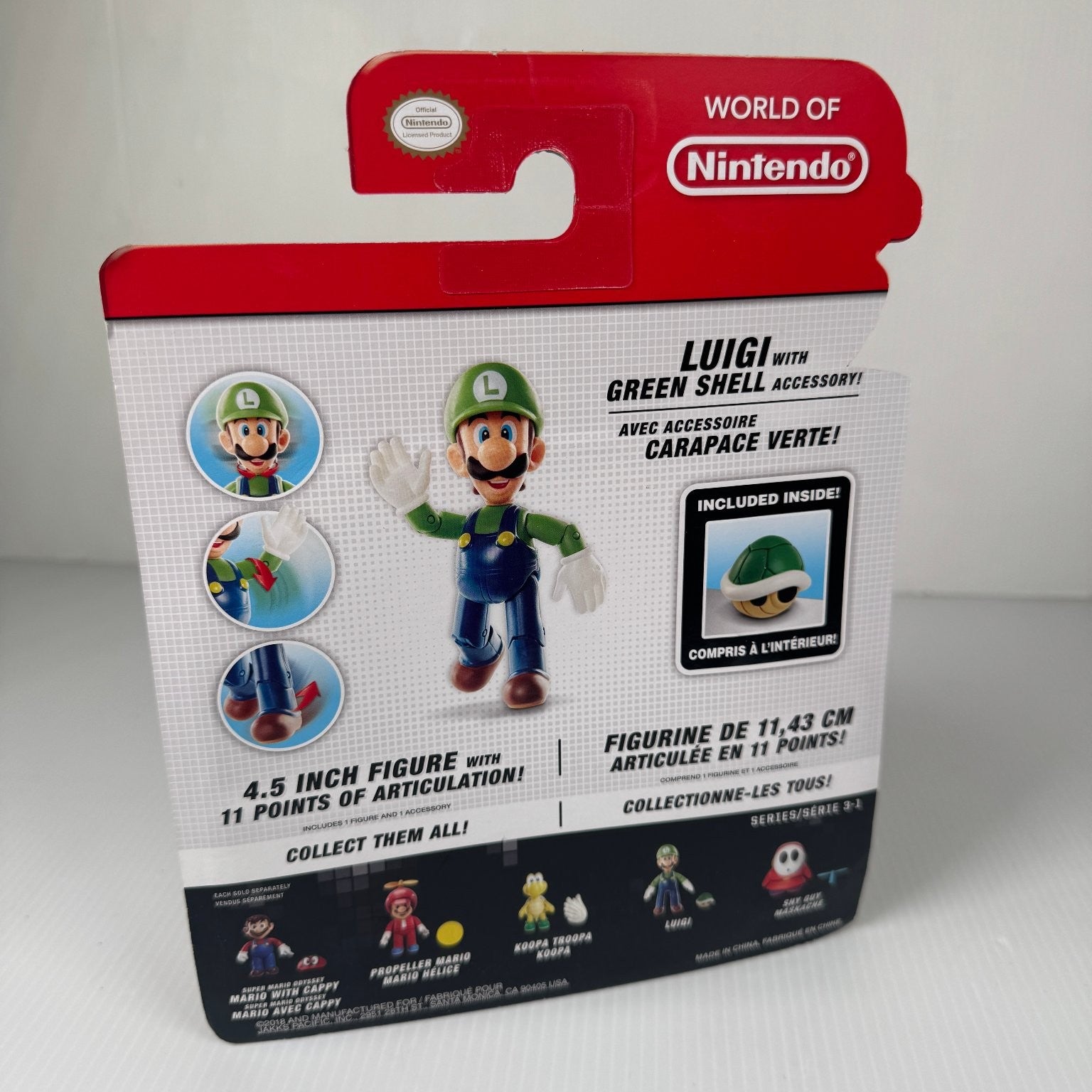 Luigi World of Nintendo 4.5 Inch Figure Green Shell Jakks Pacific
