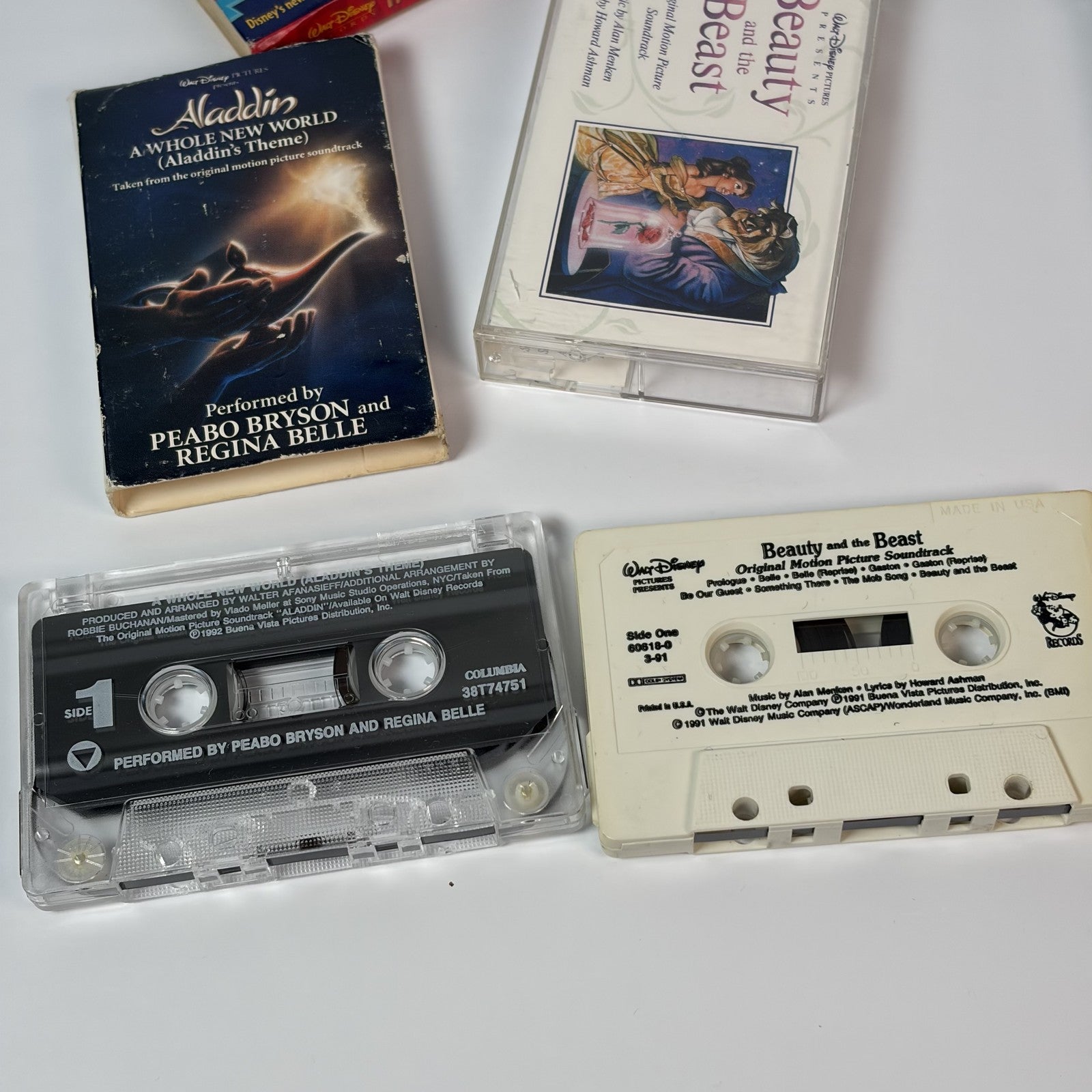 Walt Disney Cassette Lot Hercules Aladdin Beauty Beast Fantasia Soundtrack