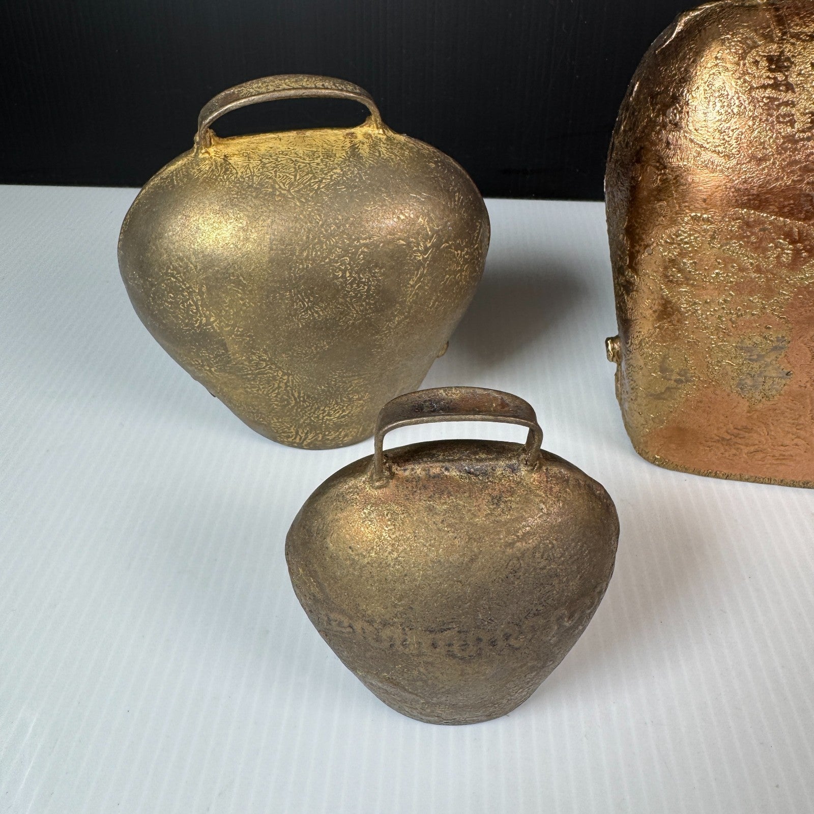 Vintage Lot of 5 Swiss & West Germany Brass Cowbells (No Clappers)
