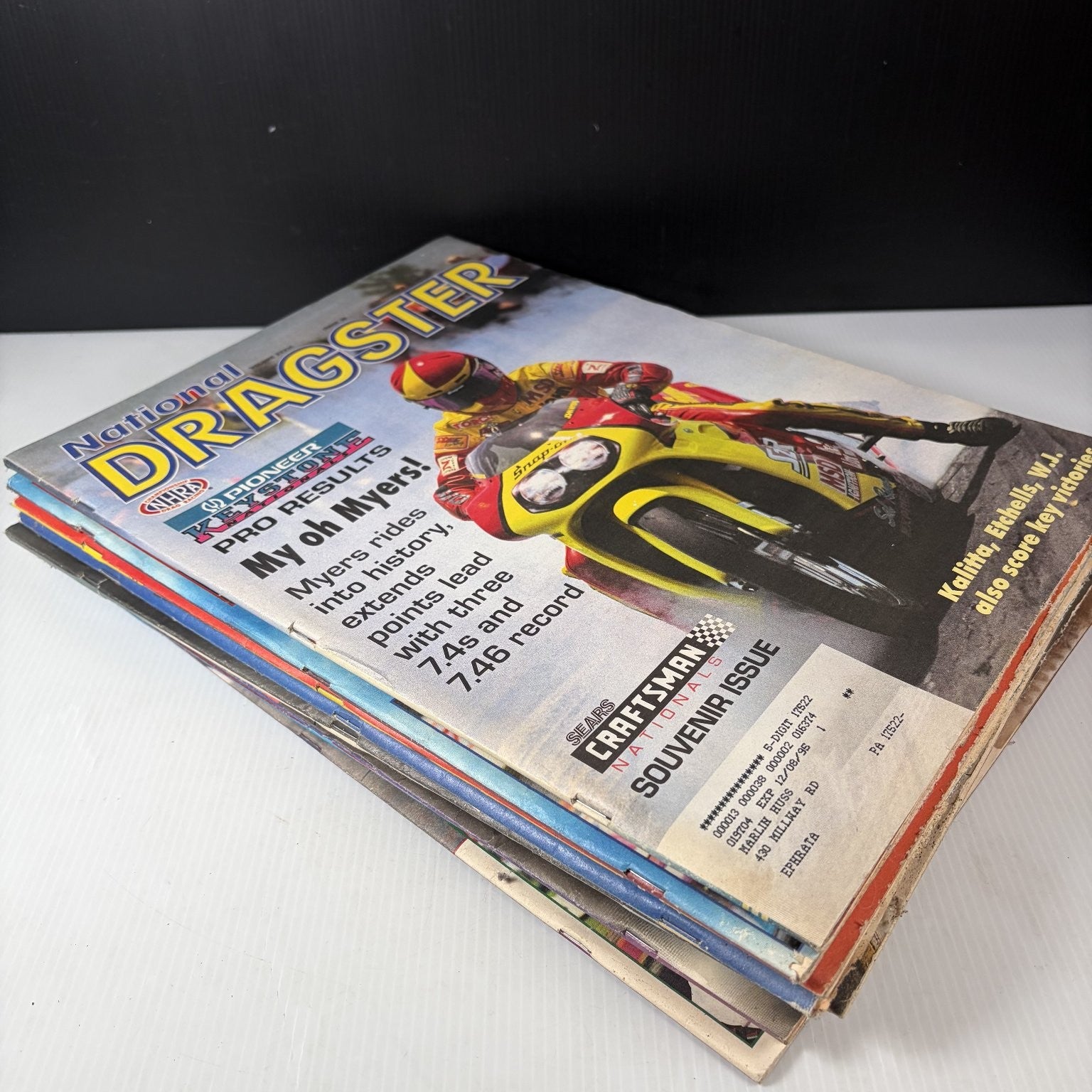 Lot of 9 National Dragster Magazine September - November 1995 NHRA Racing