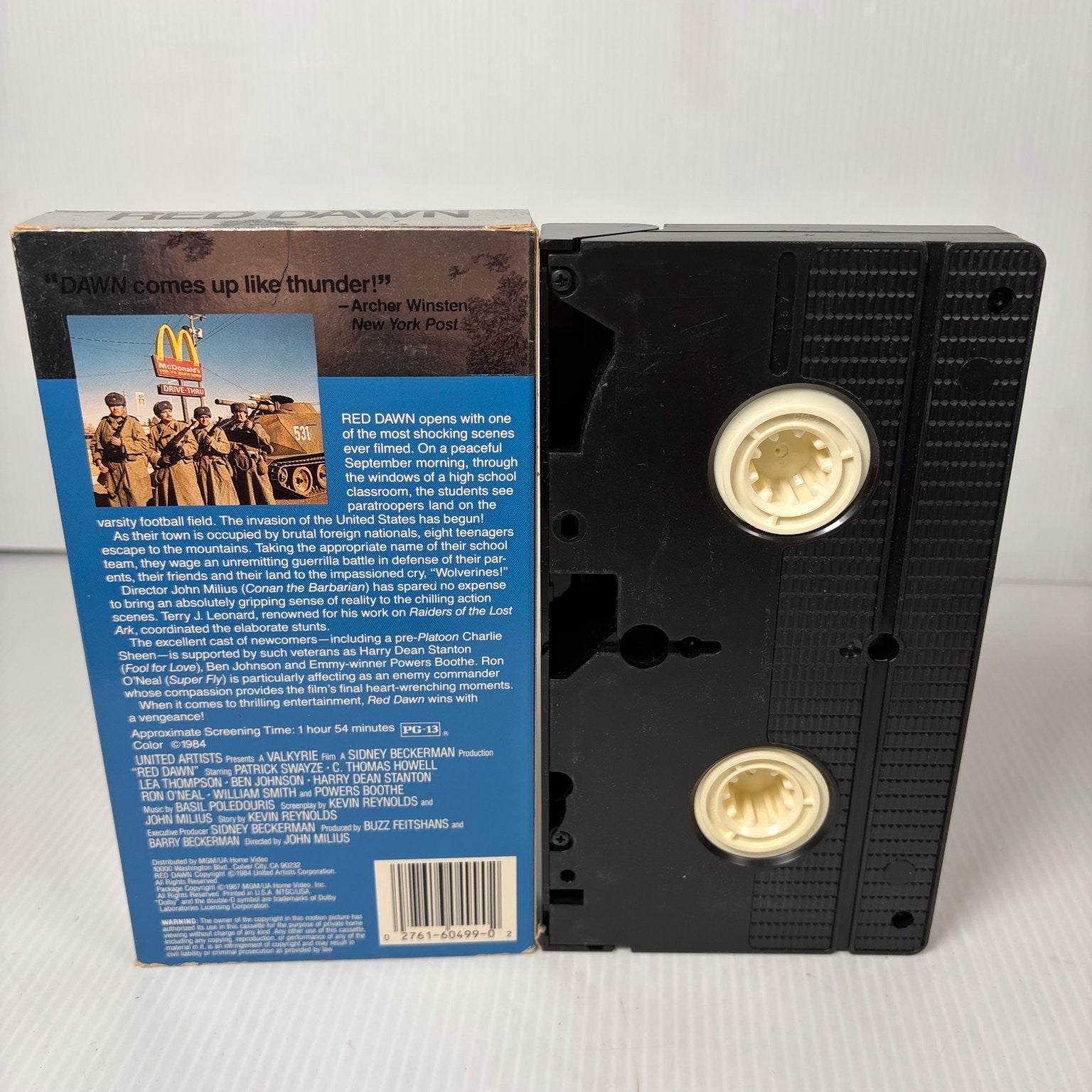 Red Dawn VHS 1986 Action War MGM/UA Home Video Patrick Swayze John Milius