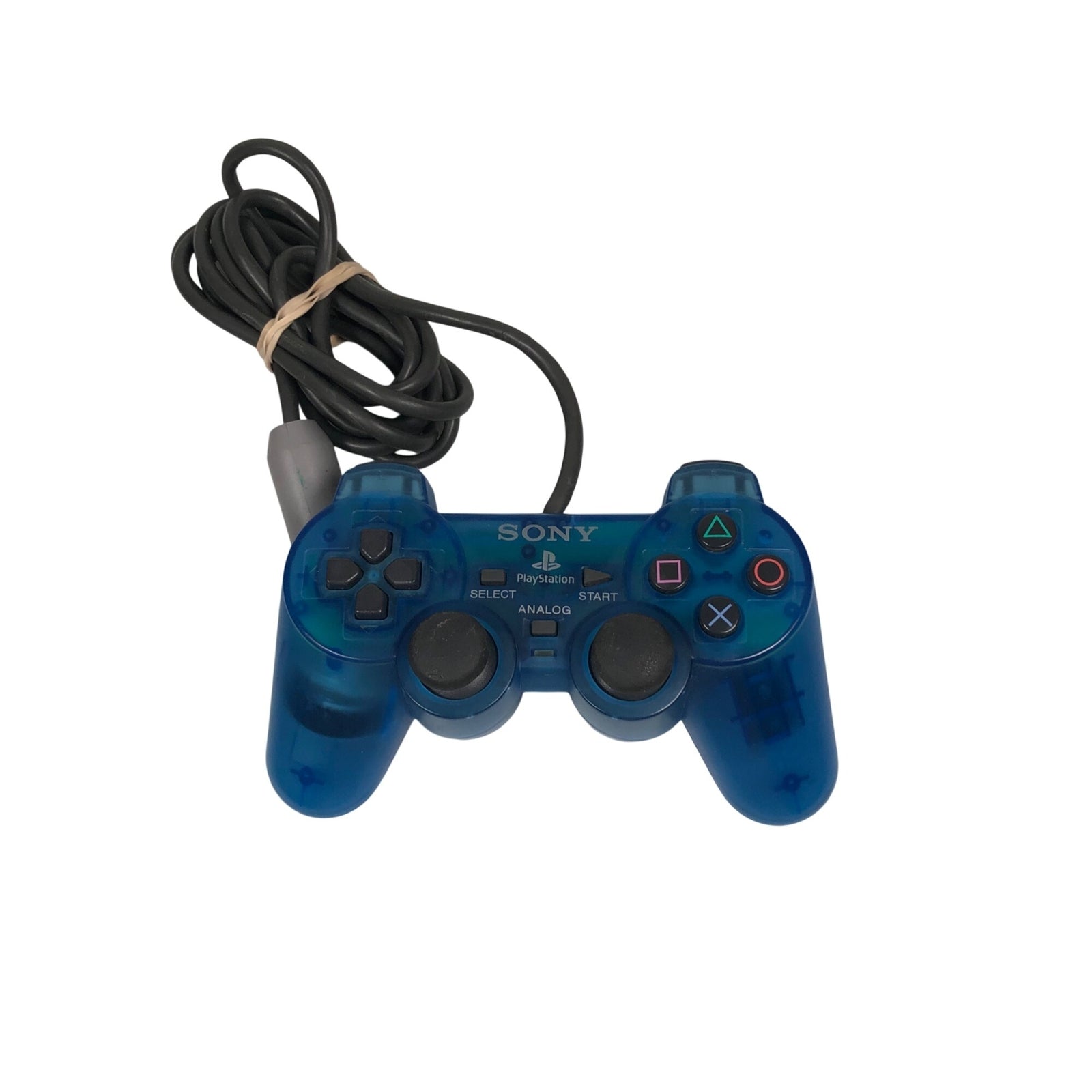 Sony Playstation 1 PSOne Transparent Blue DualShock Analog Controller Wired
