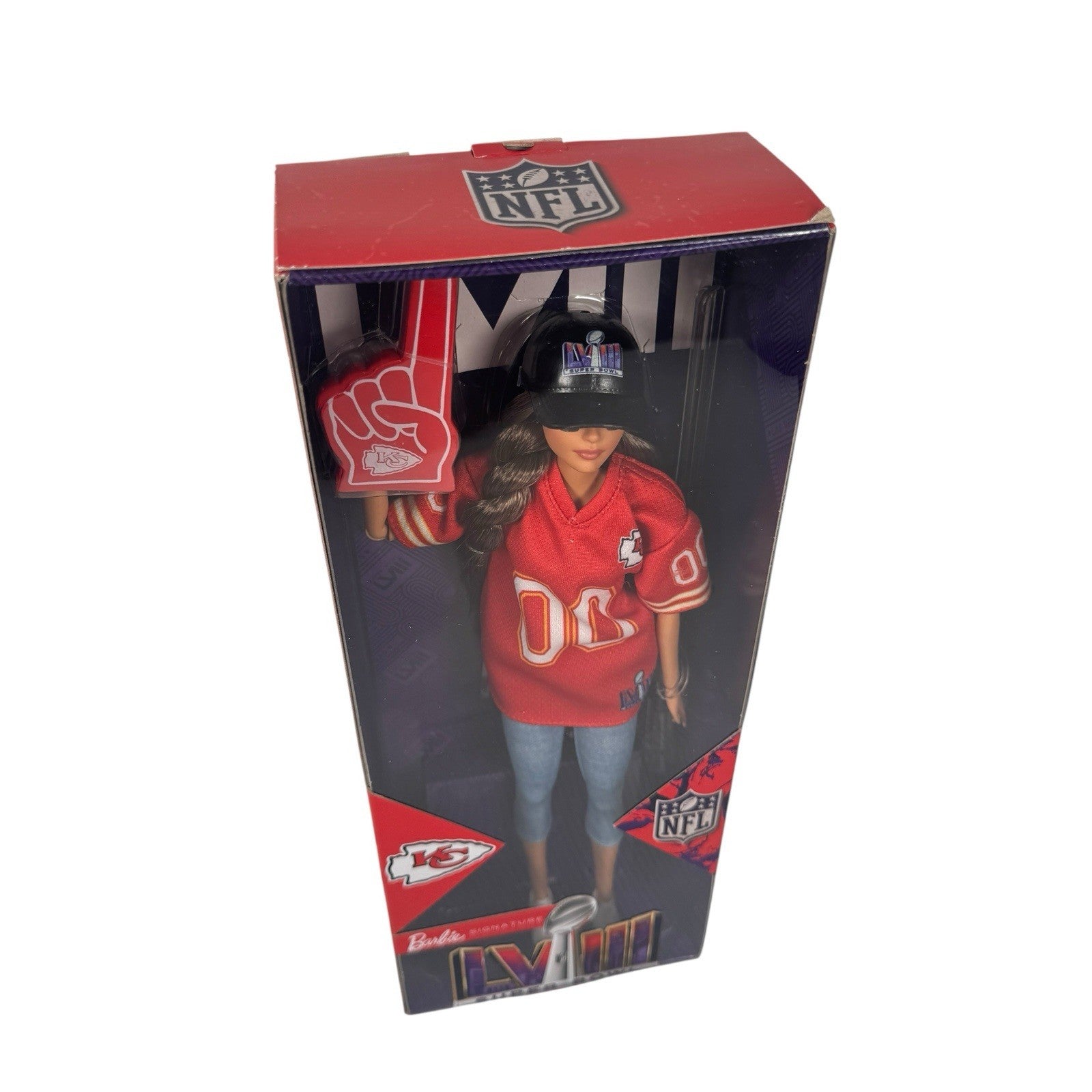 Barbie Signature NFL Kansas City Chiefs Superbowl LVIII Doll 2024 Mattel #HRM76