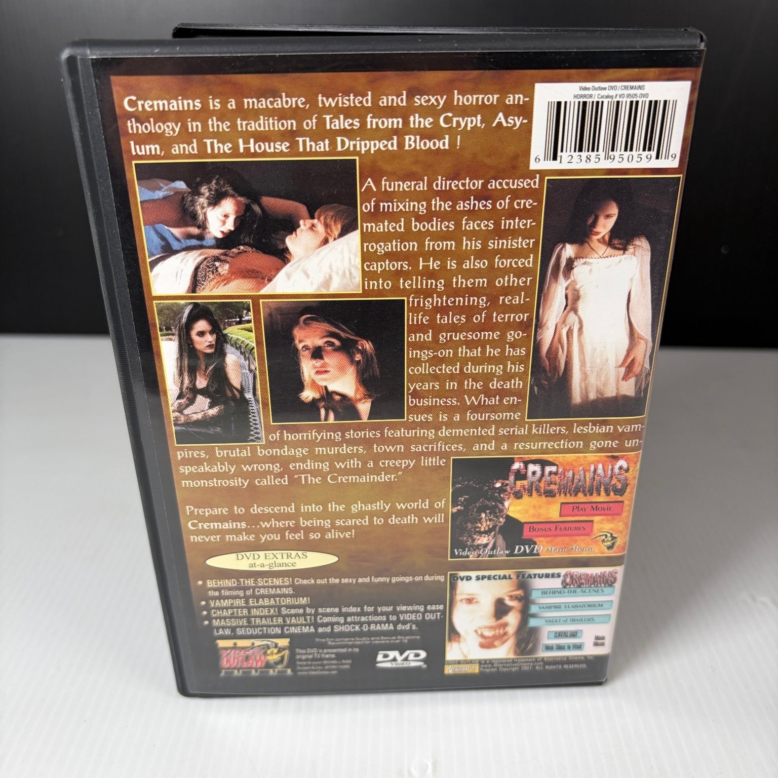 Cremains DVD 2005 Horror Anthology Lilith Stabs Special Features