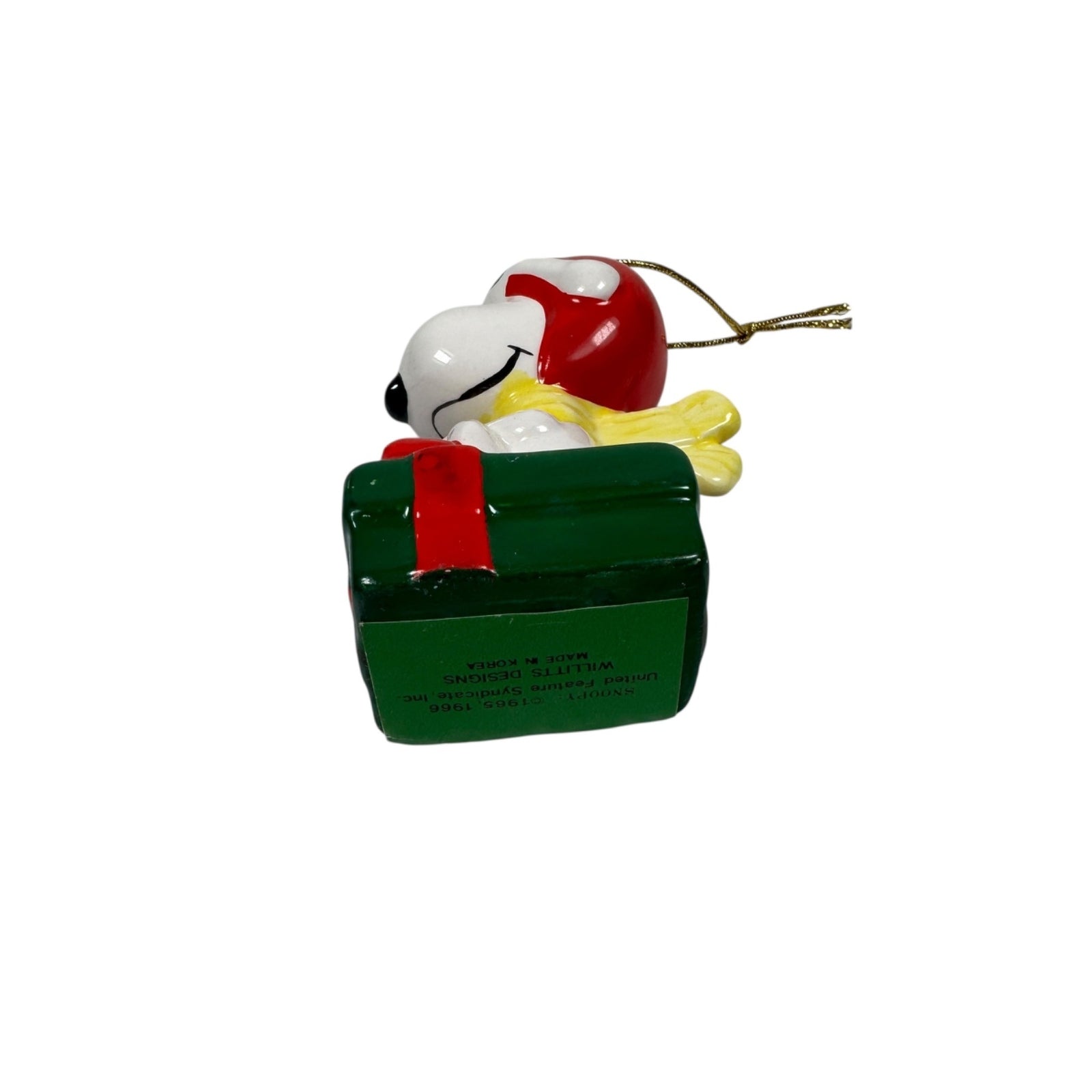 Vintage Snoopy Christmas Ornament Willits Designs 1966 Ceramic Made In Korea