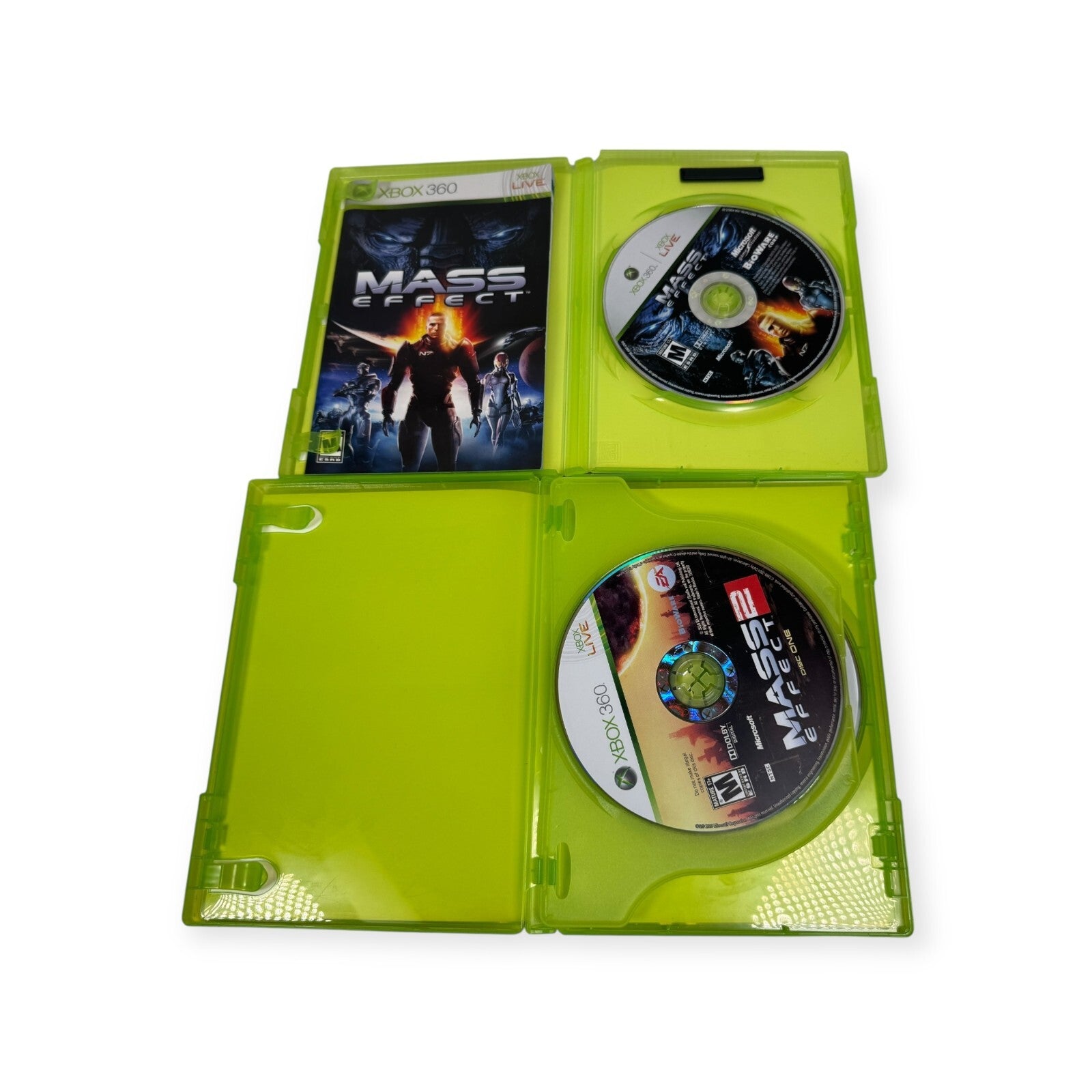 Mass Effect 1 & 2 Bundle (Microsoft Xbox 360) Tested & Working Action RPG