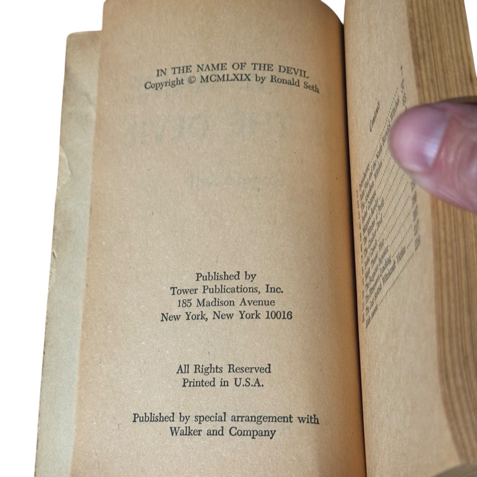 Vintage In The Name of the Devil Ronald Seth Witchcraft SC Book 1st Printing