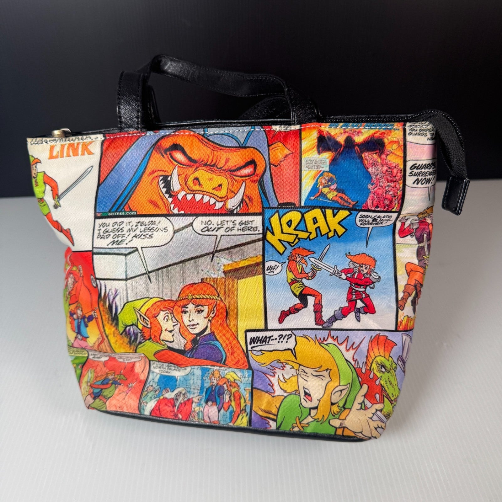 Custom Hyrule Map Purse Handbag with Legend of Zelda Comic Print