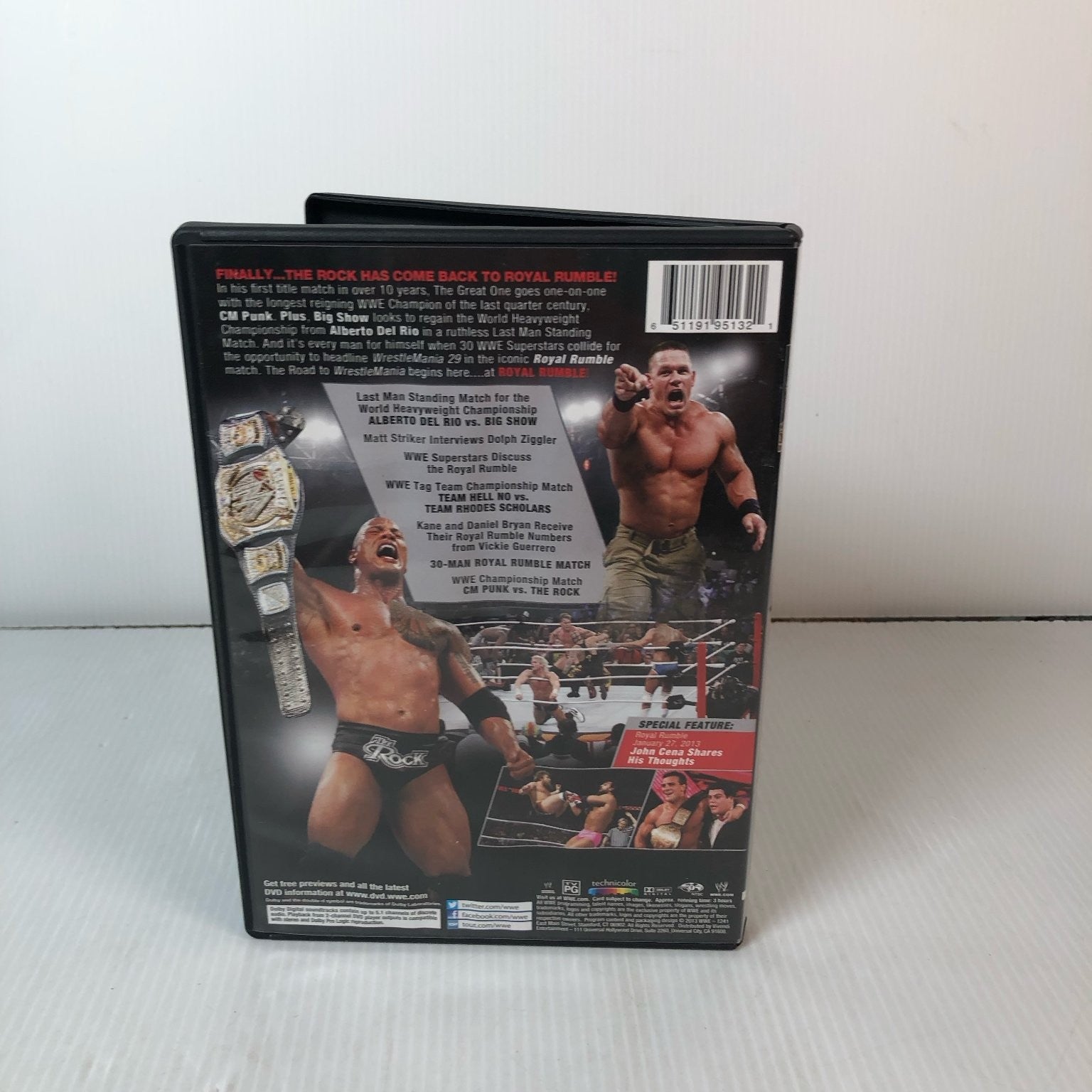 ROYAL RUMBLE 2013 DVD The Rock CM Punk John Cena WWE Wrestling Sports