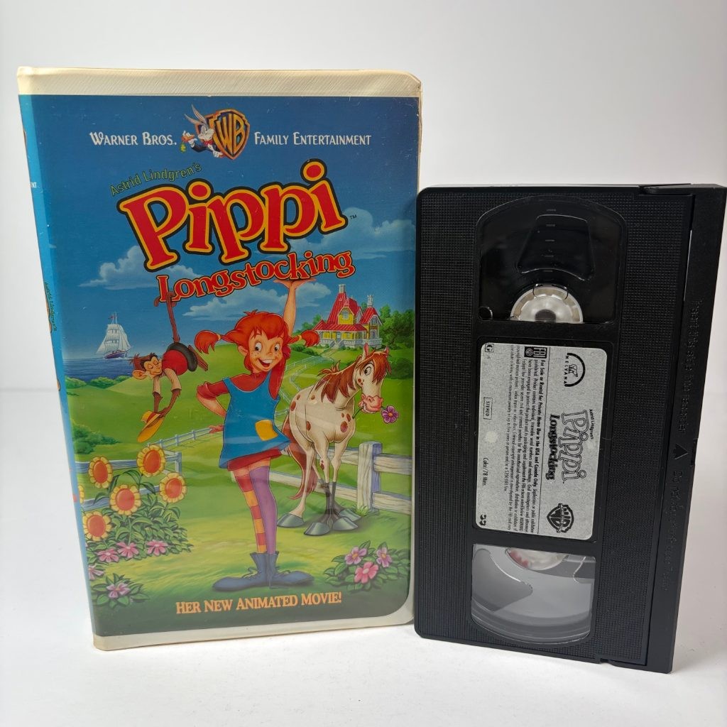 Pippi Longstocking VHS Astrid Lindgren Warner Bros Family Animated Movie 1997