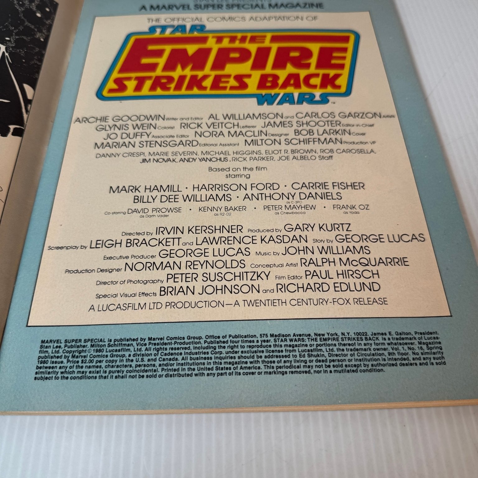 Star Wars The Empire Strikes Back #16 Marvel Comic Book 1980