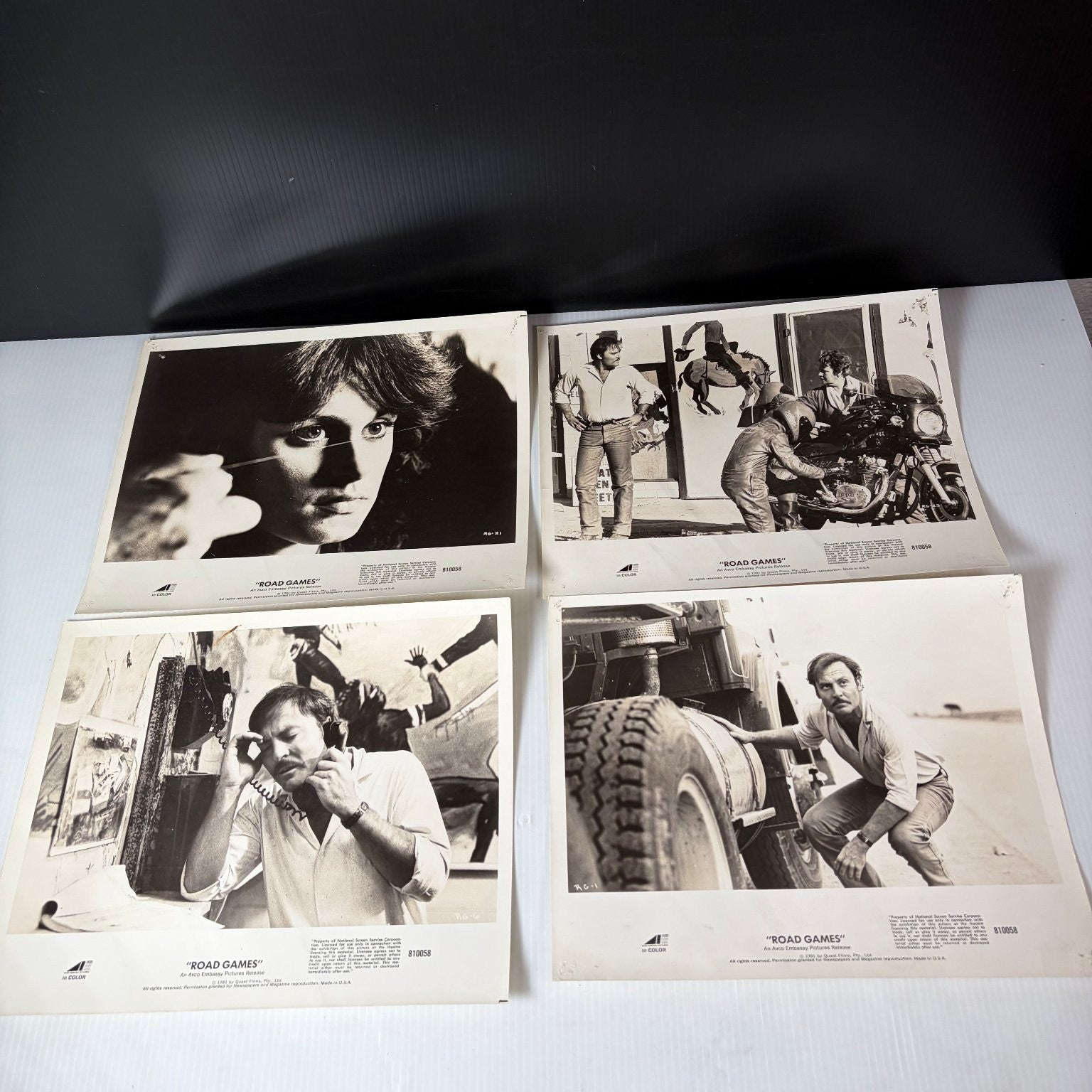 Road Games 1981 Movie Press Kit Lot of 10 8x10 Photos Black White USA