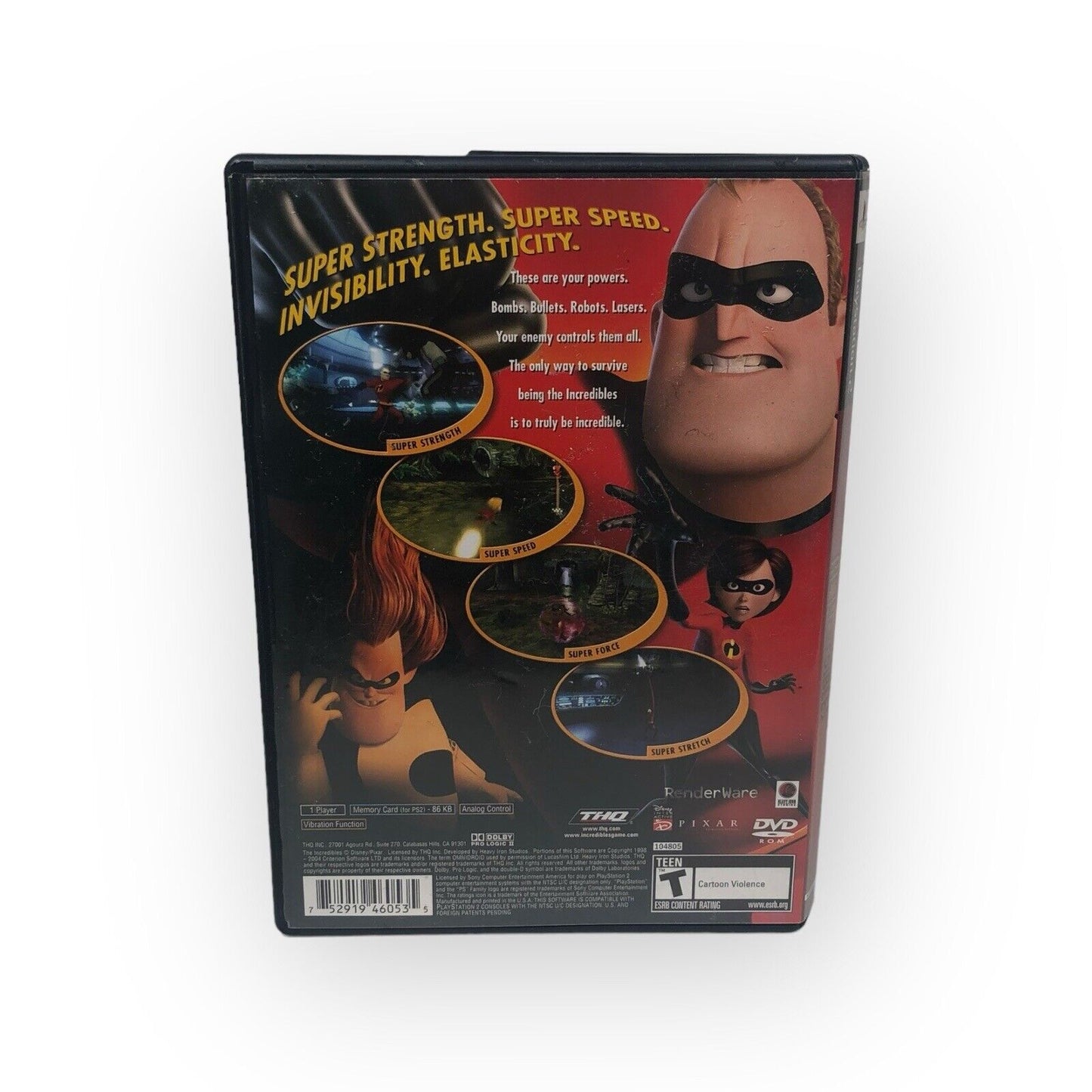 Disney Pixar The Incredibles (2004) for PlayStation 2 PS2 COMPLETE CIB