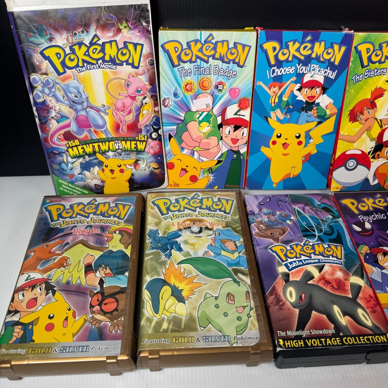 Pokémon VHS Lot of 10 1998 Anime Movie & Episodes Collection Johto, Movie & More