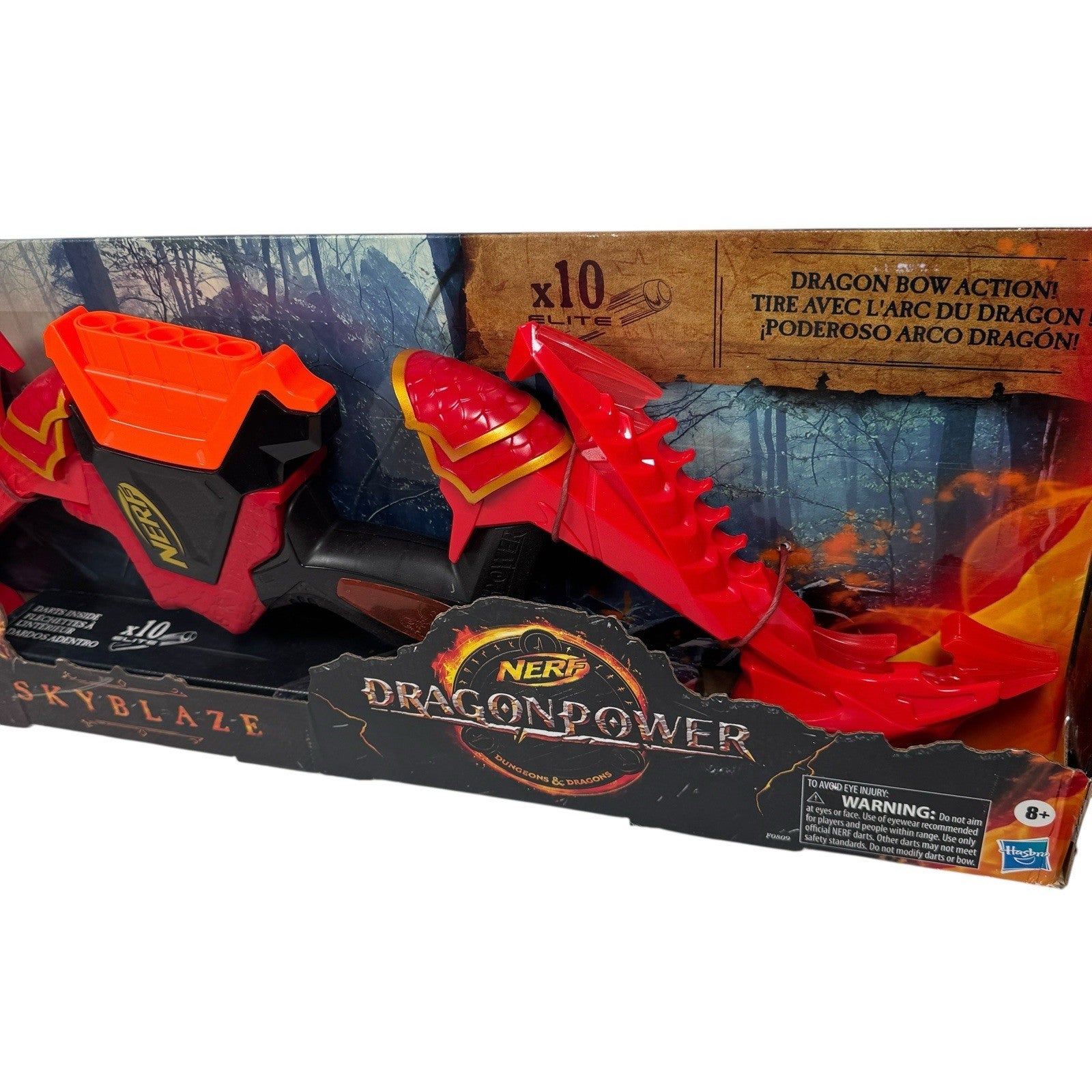 NERF DragonPower Skyblaze Dart Bow Blaster + 10 Darts Dungeons & Dragons Toy Gun