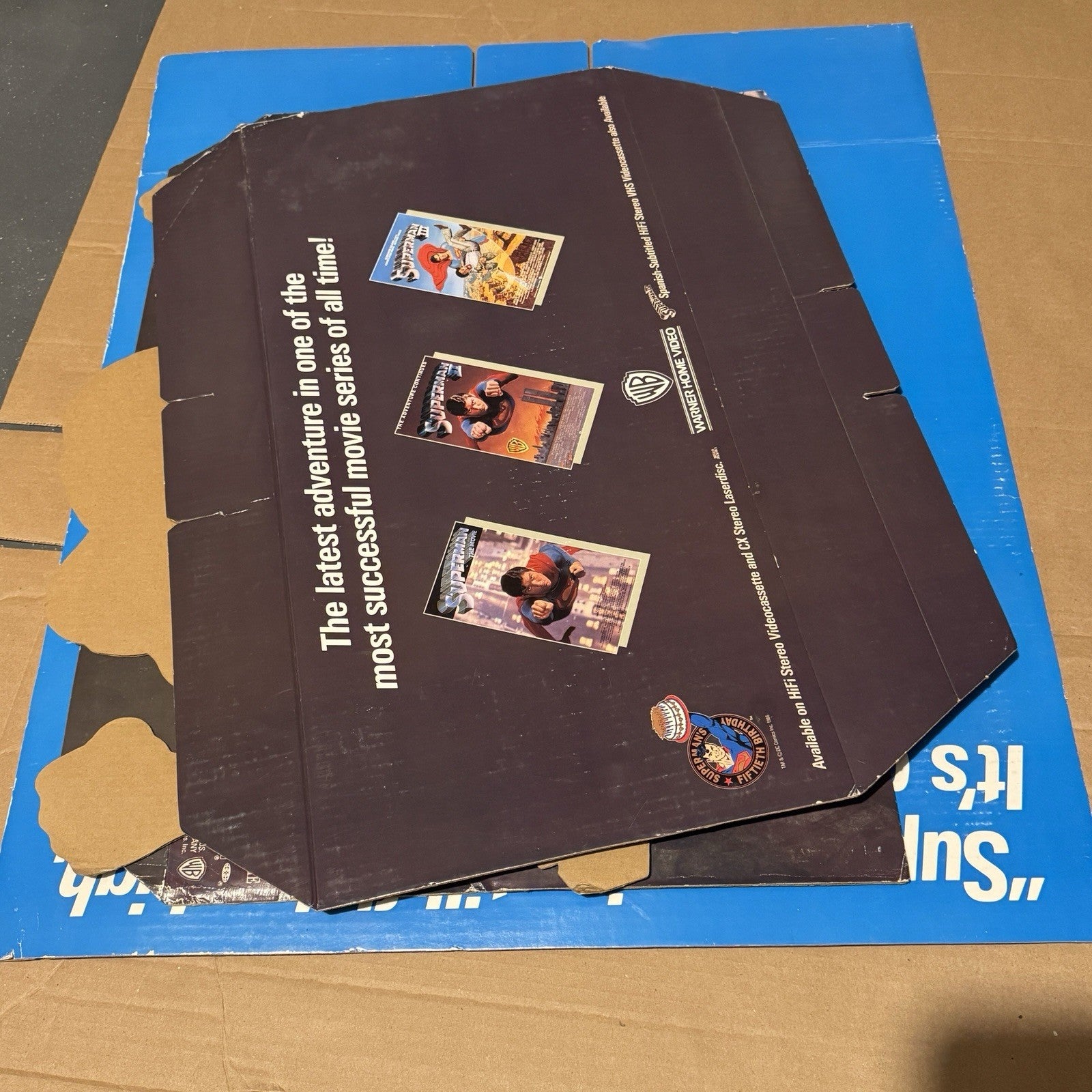 Vintage 1987 Superman 4 IV Video Store Cardboard Cutout AS IS Incomplete