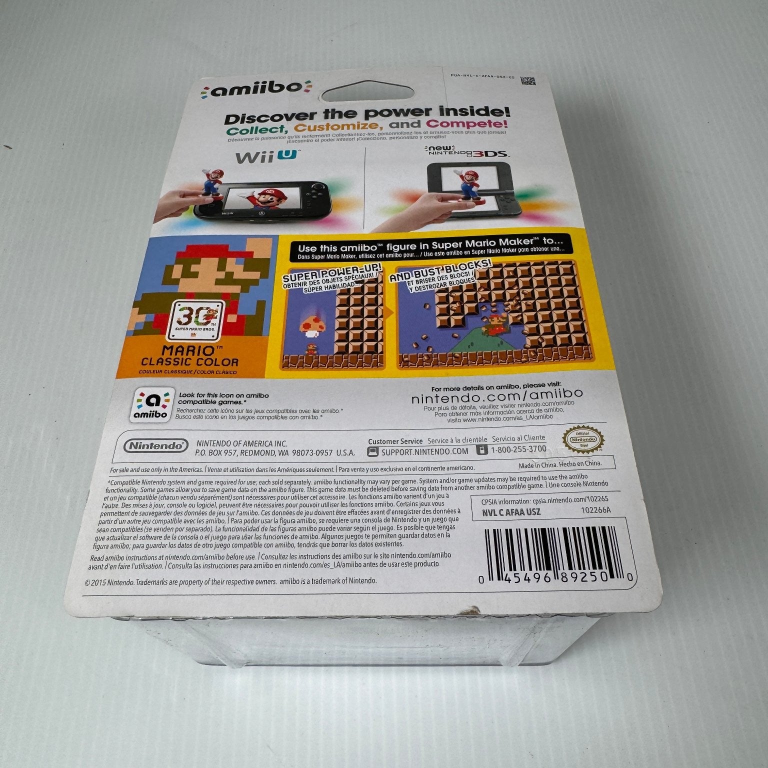 Nintendo 8-bit Mario Classic 30th Anniversary Color Amiibo Figure Wii U 3DS