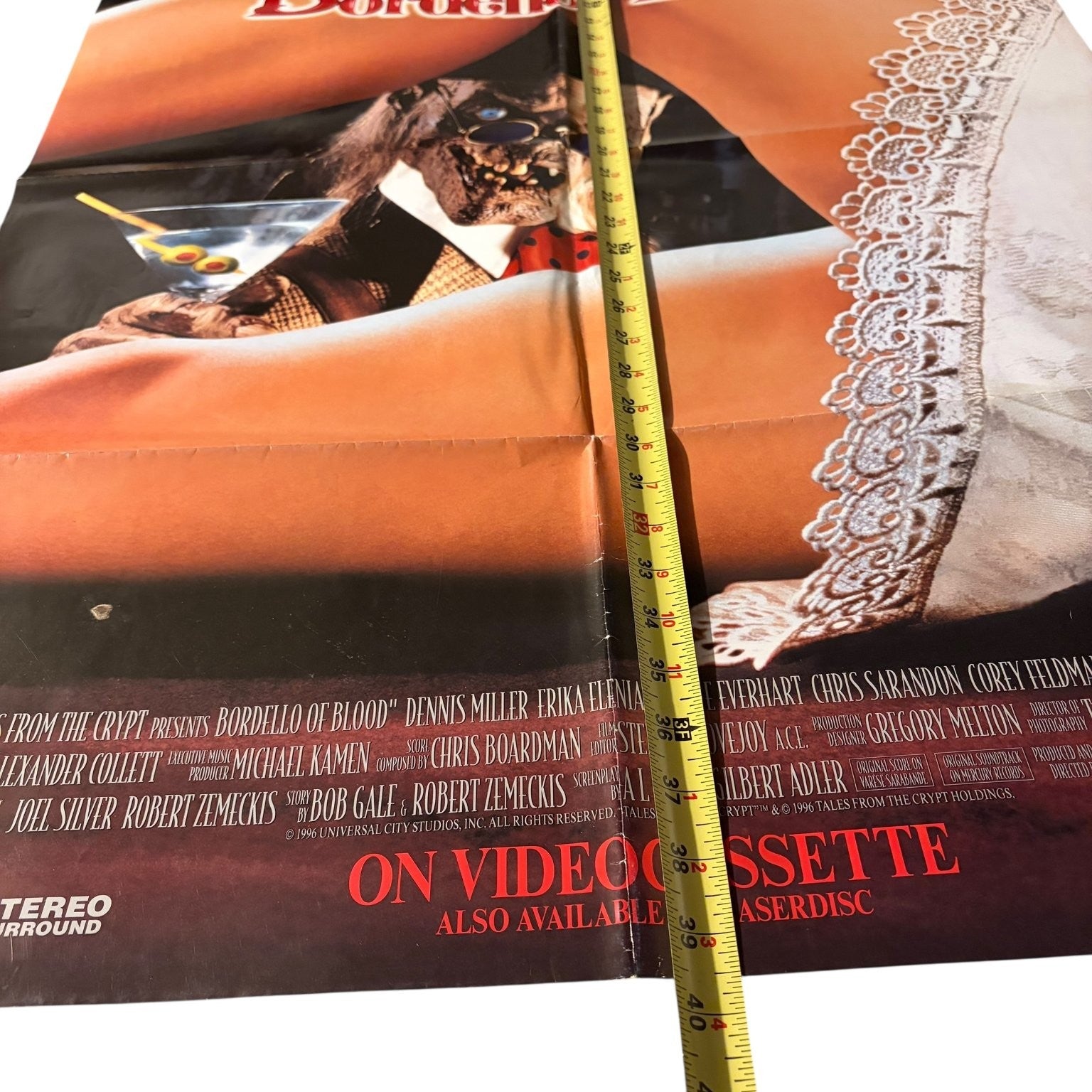 Bordello of Blood 1996 Video Store Promotional Horror Movie Poster 27"x40"