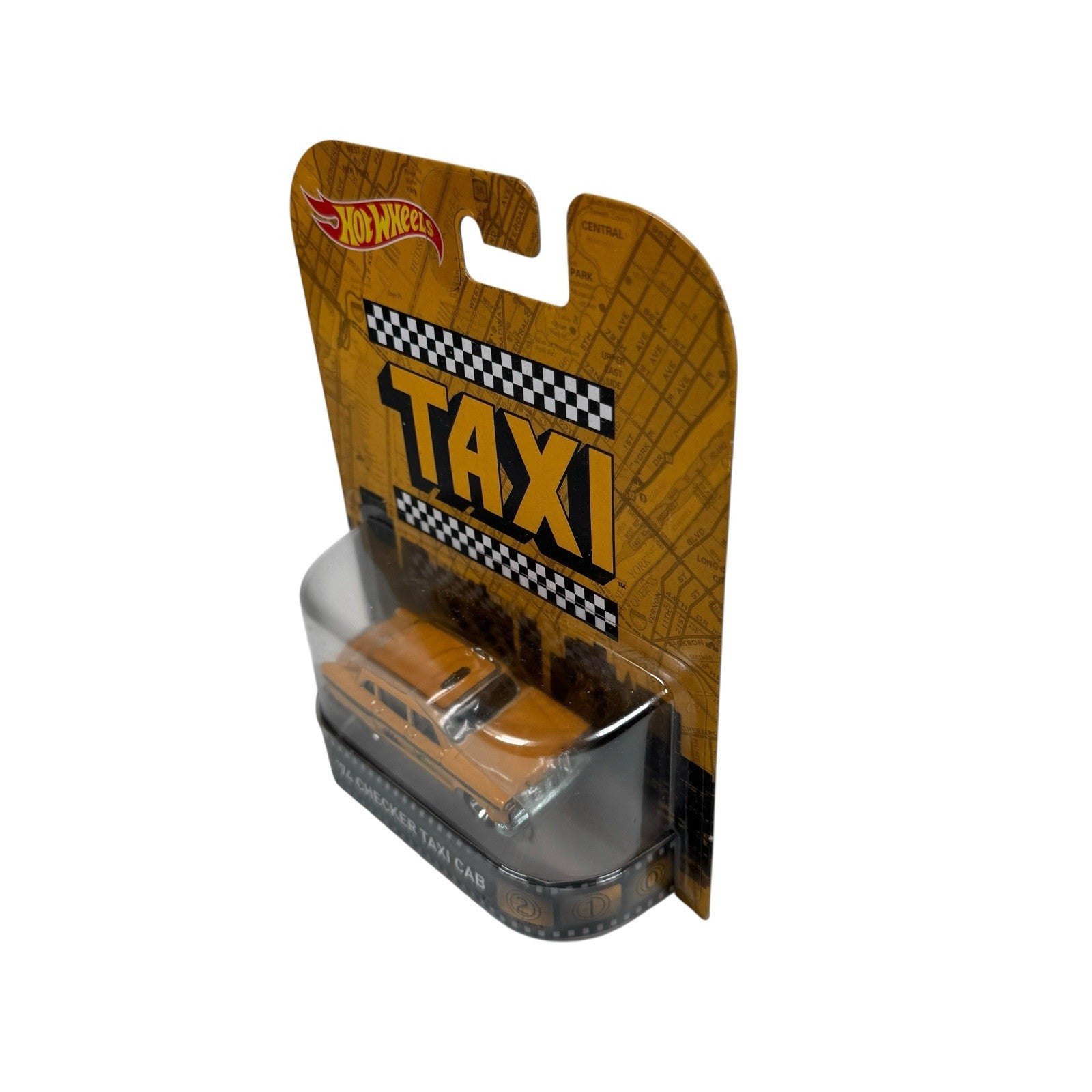 2016 Hot Wheels Retro Entertainment TAXI Movie '74 Checker Taxi Cab Yellow