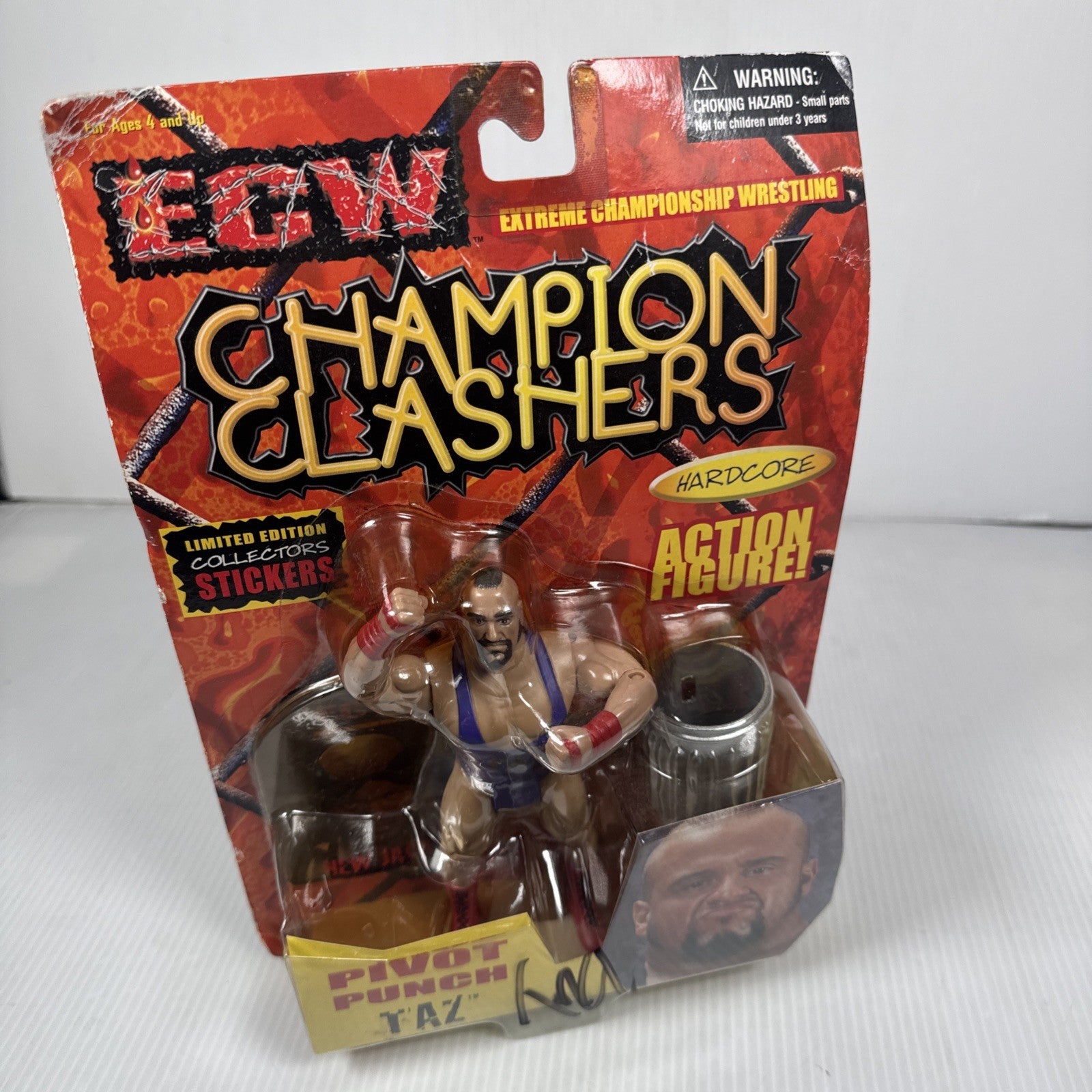 ECW OSFTM Taz Champion Clashers Series 4 (Brand New Sealed) 2000 Signed (No COA)