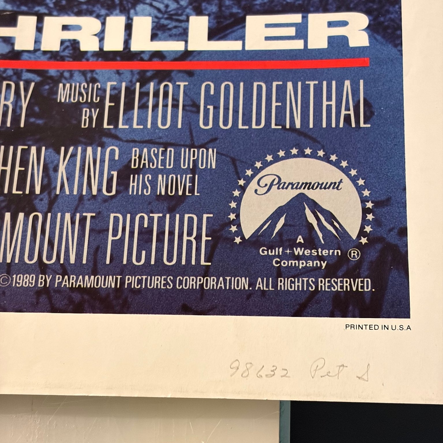 Stephen King's Pet Sematary Original 1989 One Sheet Horror Movie Poster 27"x40"