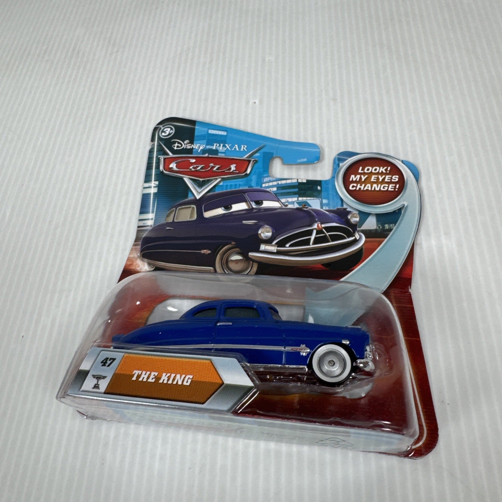 ERROR DISNEY PIXAR CARS DOC HUDSON w/ THE KING #47 Bubble Look My Eyes Change