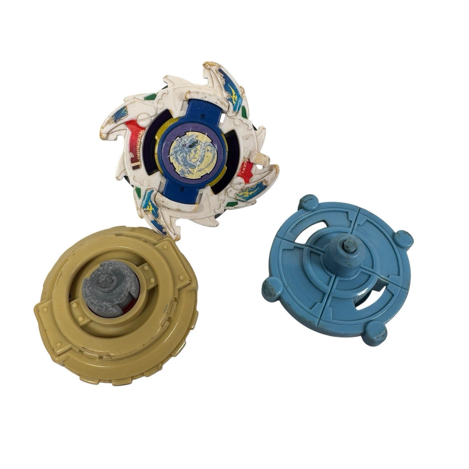Vintage 2001 Beyblade Dragoon Launcher & Dragoon Beyblades Engine Gear Lot