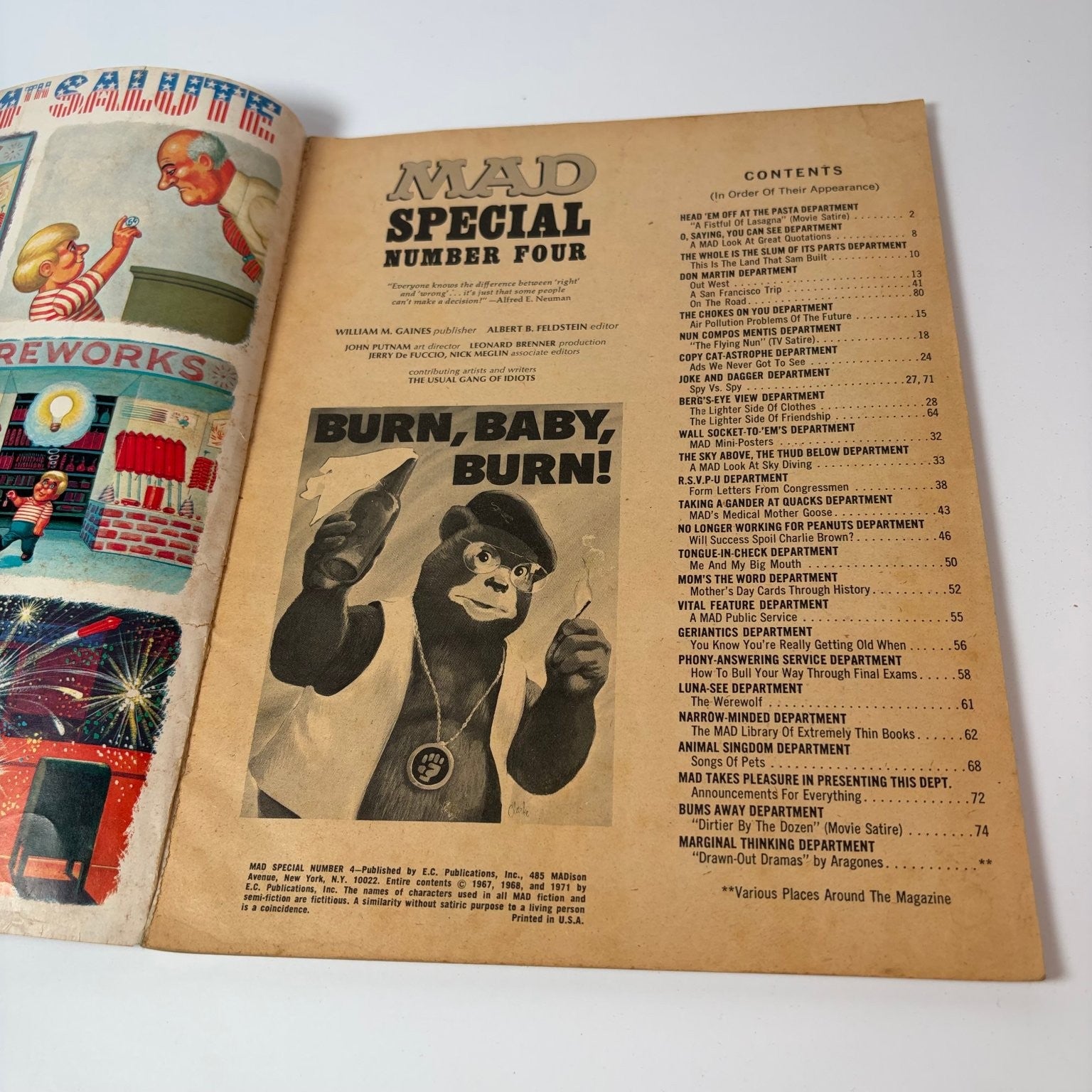 Vintage 1968 MAD Magazine Special Number 4 Mount Rushmore Mini-Posters Satire