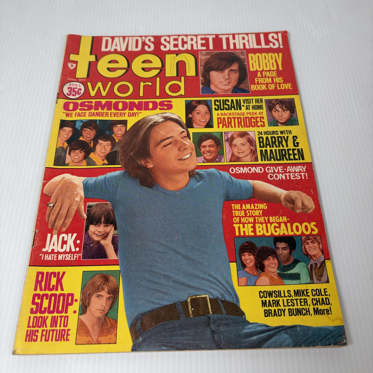 Teen World Magazine April 1971 David Cassidy Osmonds Susan Dey Bobby Sherman