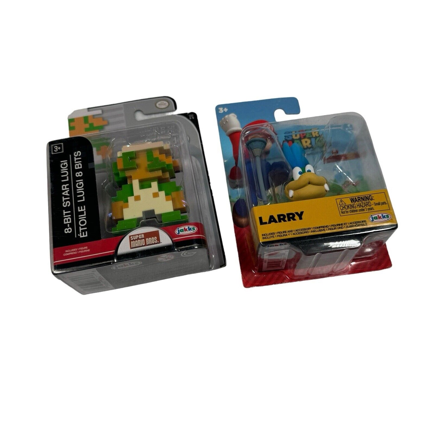 Lot Of 2 World Of Nintendo (WoN) 2.5” Figures 8-Bit Luigi And Larry