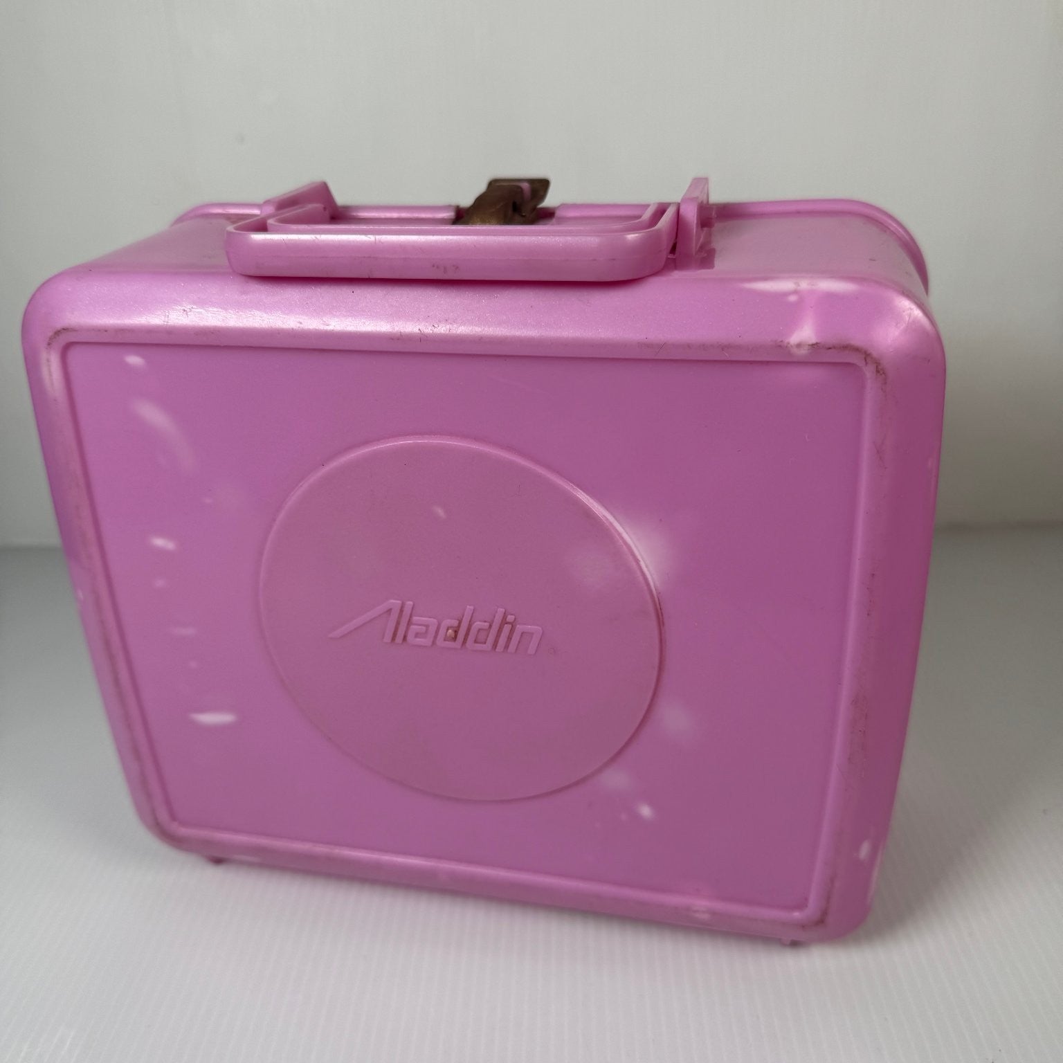 Mickey Minnie Disney Disneyana Pink Plastic Lunchbox Aladdin Vintage 90s