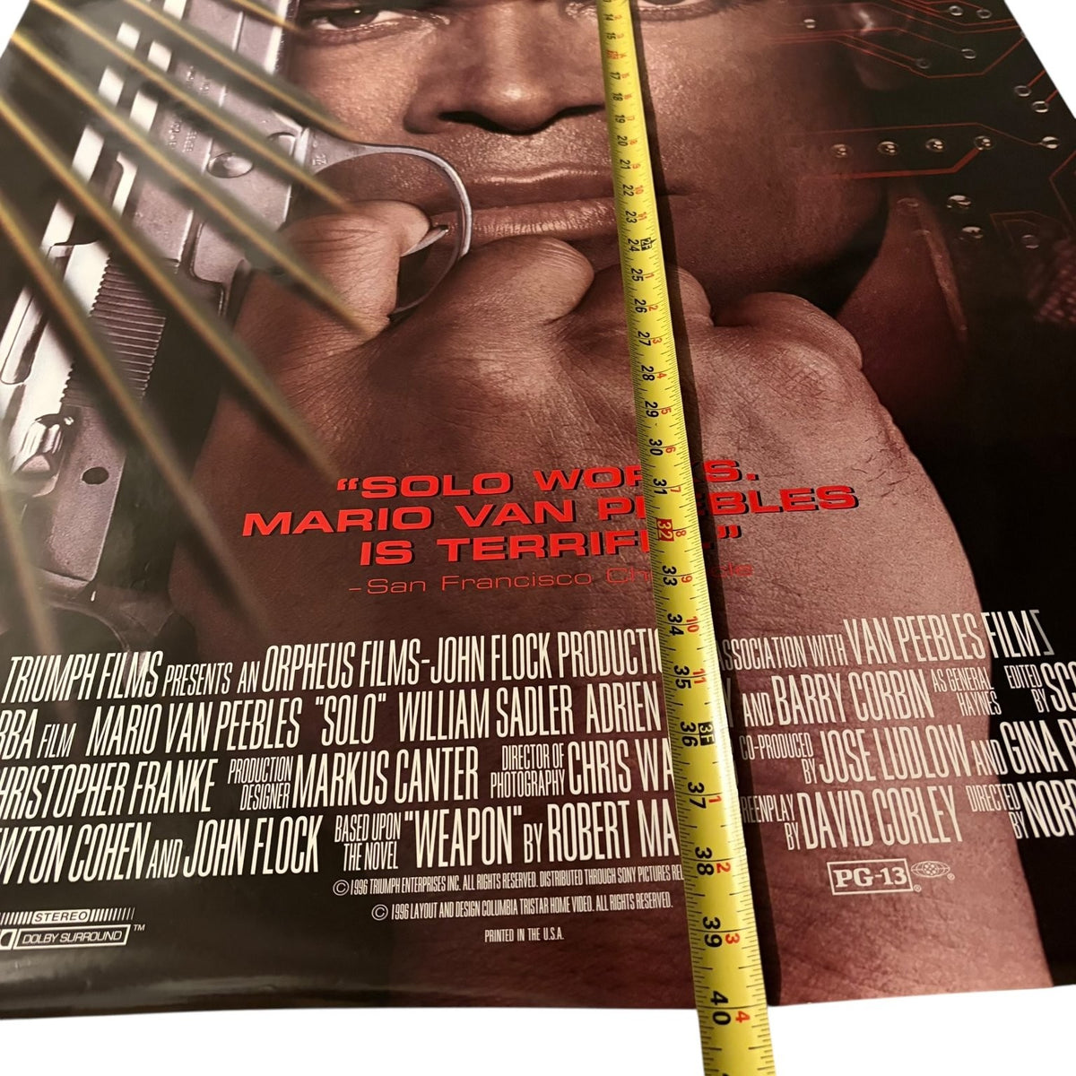 Vintage  Mario Van Peeble Solo 1996 One Sheet Movie Poster USA Sci-Fi Action
