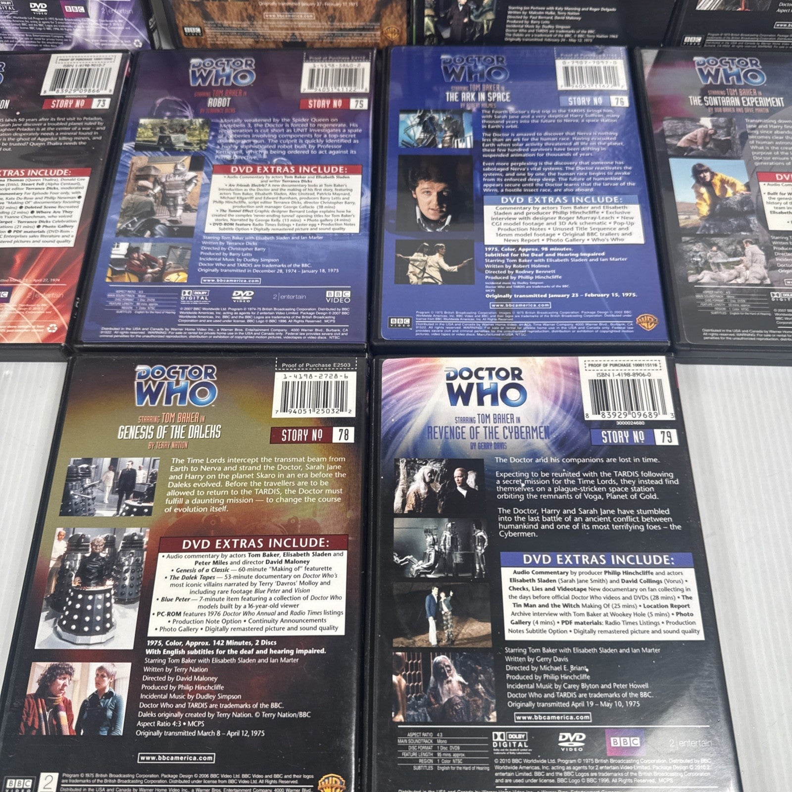 Mixed Lot Of 10 Doctor Who DVDs Jon Pertwee & Tom Baker Years US Release NTSC