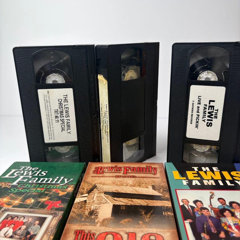 The Lewis Family VHS Lot of 3 Christmas Special This Ole House Live and Pickin