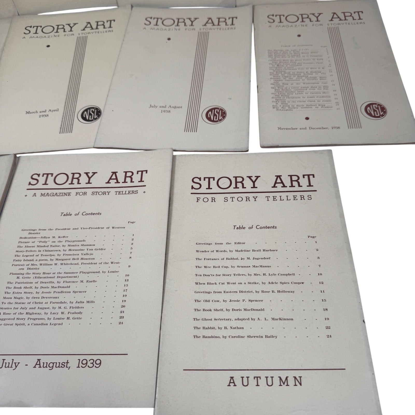Story Art Magazine Mixed Lot (1937-1939) National Story League Altoona Pre-war