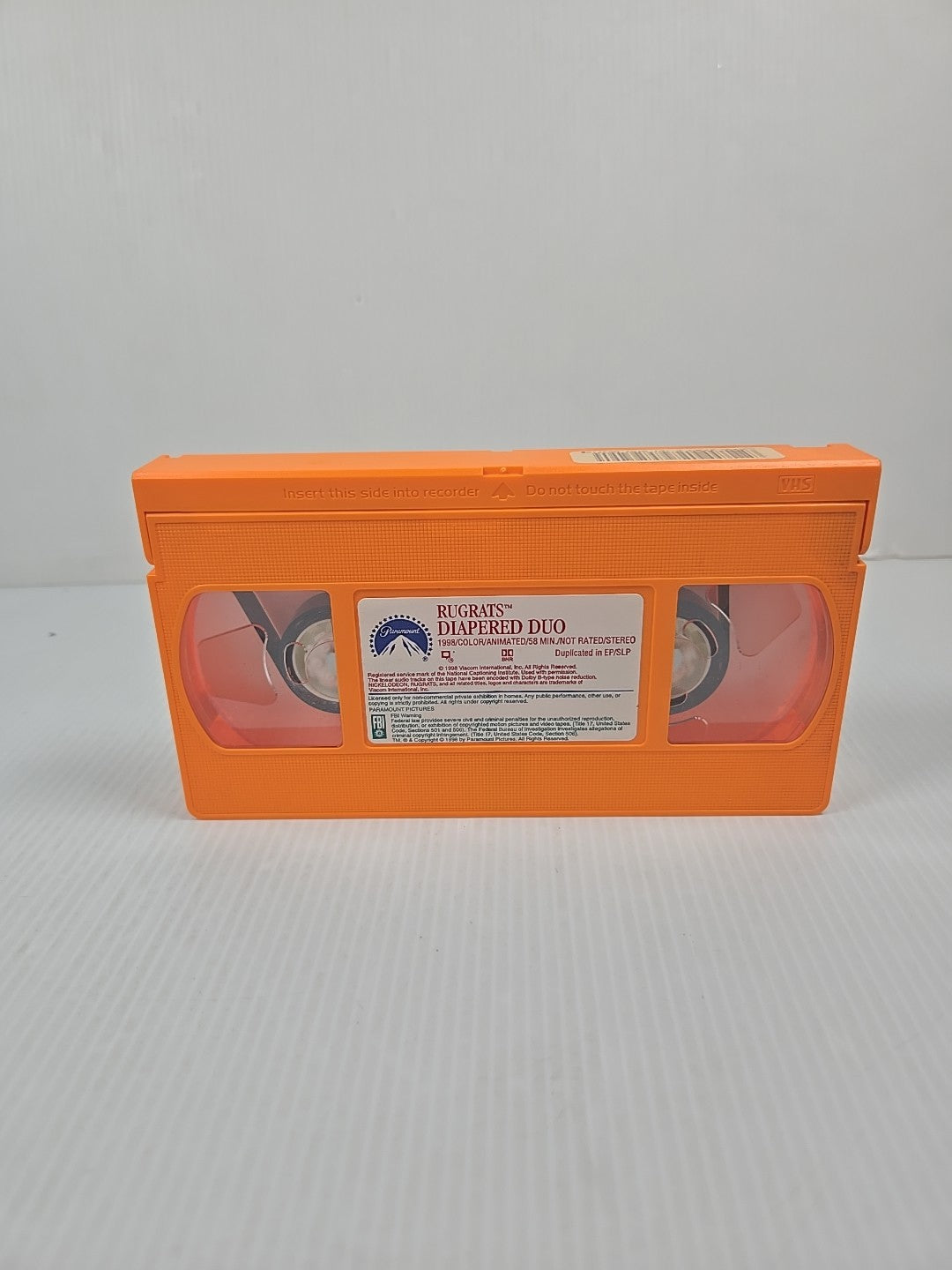 RUGRATS DIAPERED DUO VHS Tape 1998 Animated Nickelodeon Orange Tape Klasky-Csupo