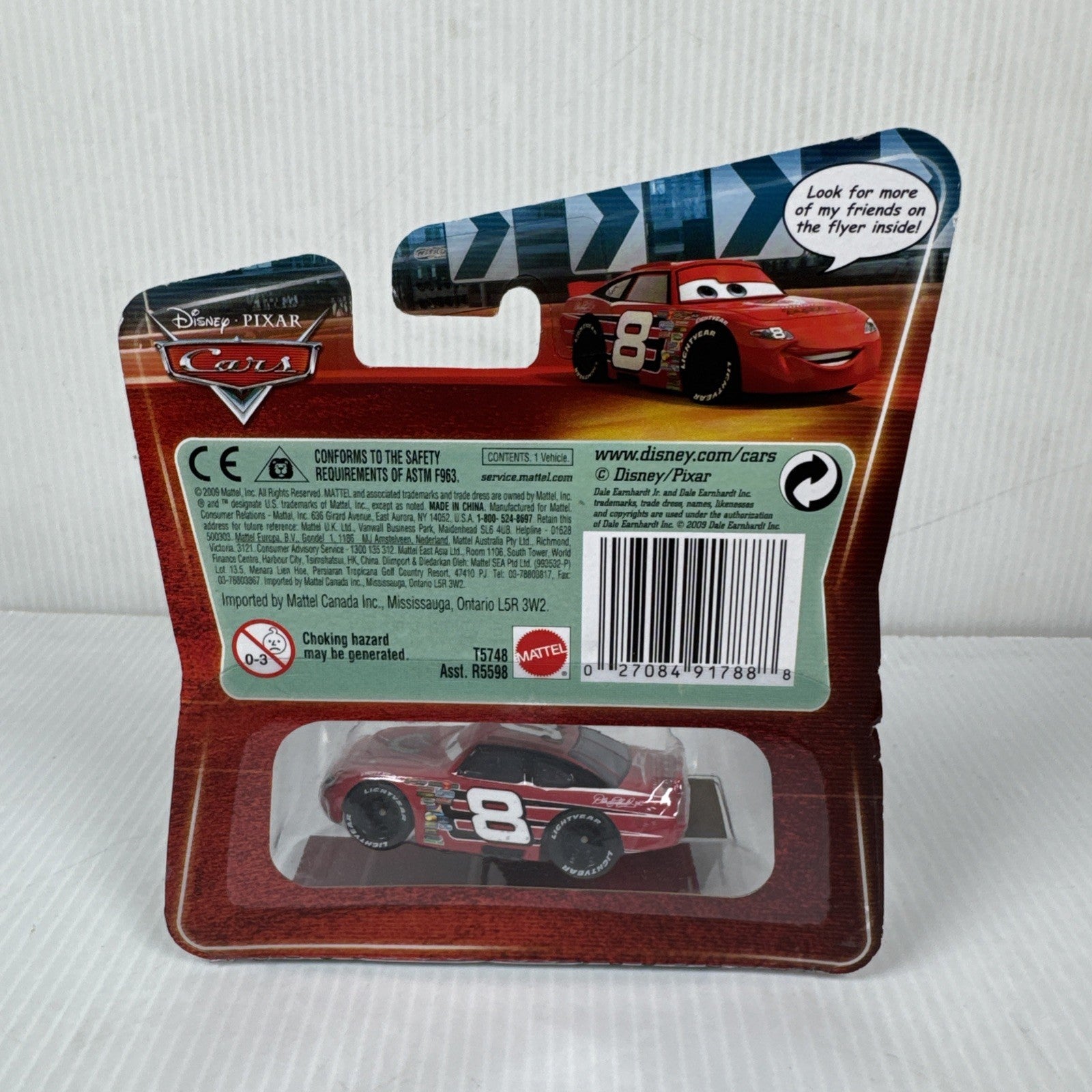 Disney Pixar Cars Synthetic Rubber Tires Dale Earnhardt Jr. # 8 Die-Cast Model