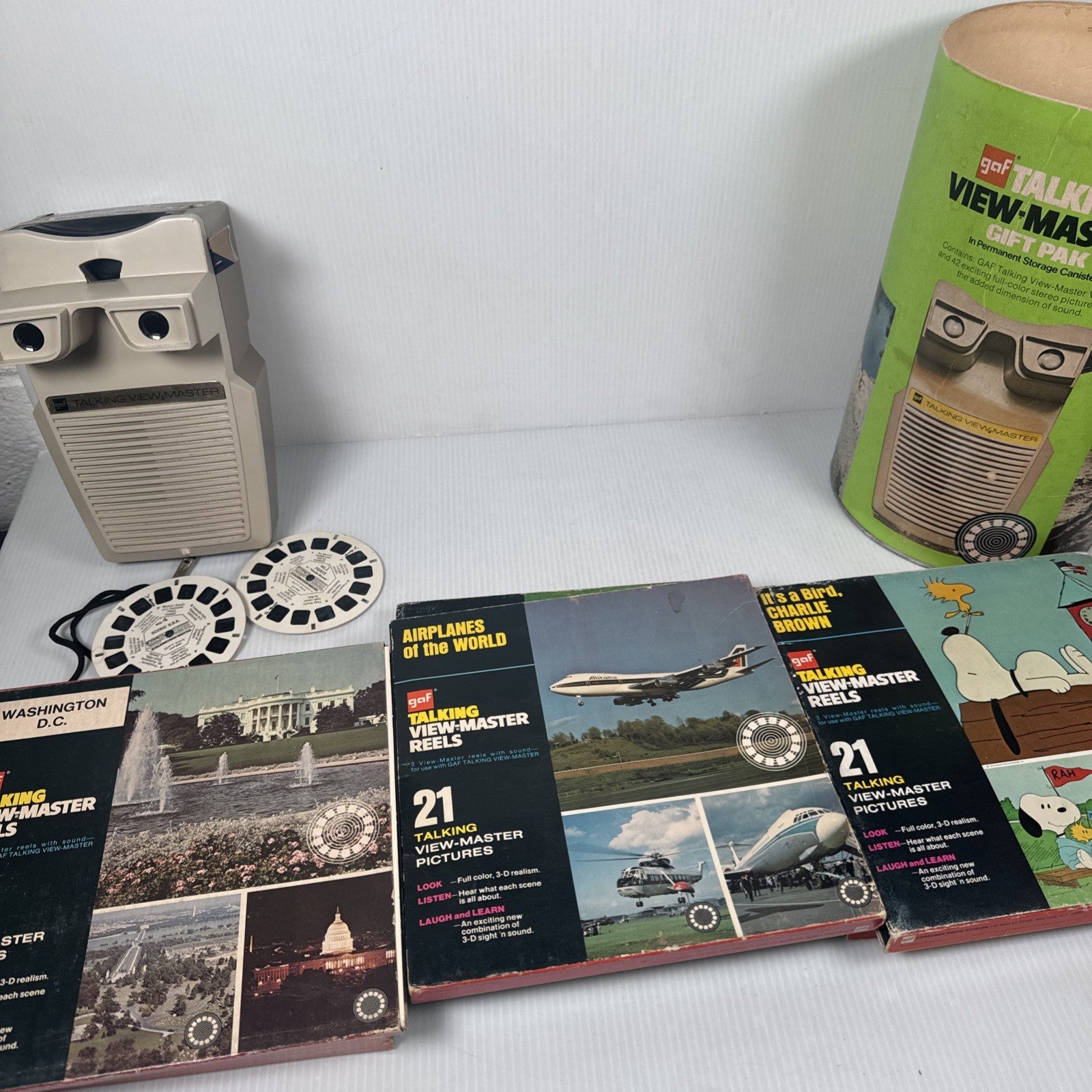 1970's GAF Talking View Master Lot Snoopy Bambi Happy Days & More (Read As Is)