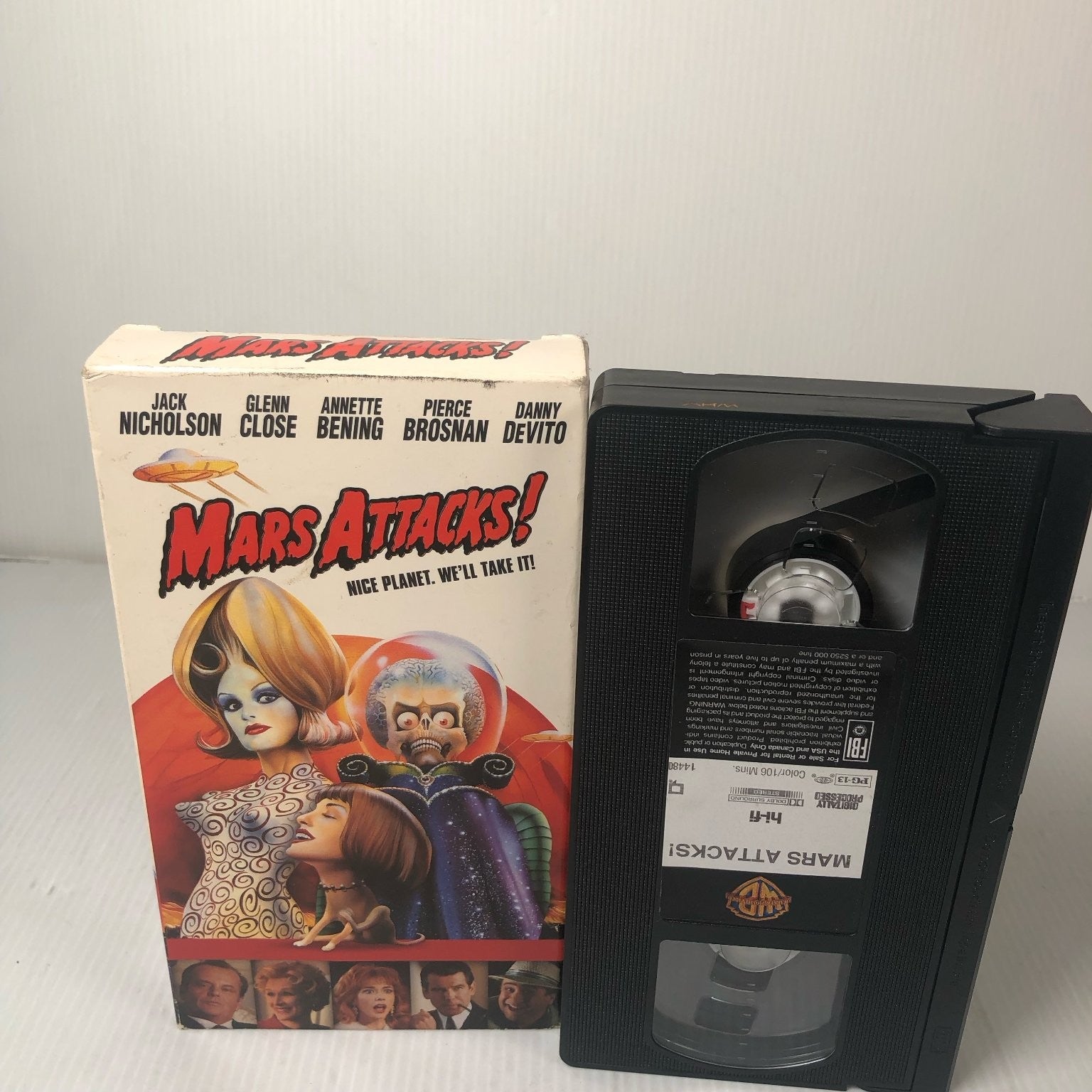 Mars Attacks VHS 1996 Sci-Fi Cult Comedy Tim Burton Warner Bros.