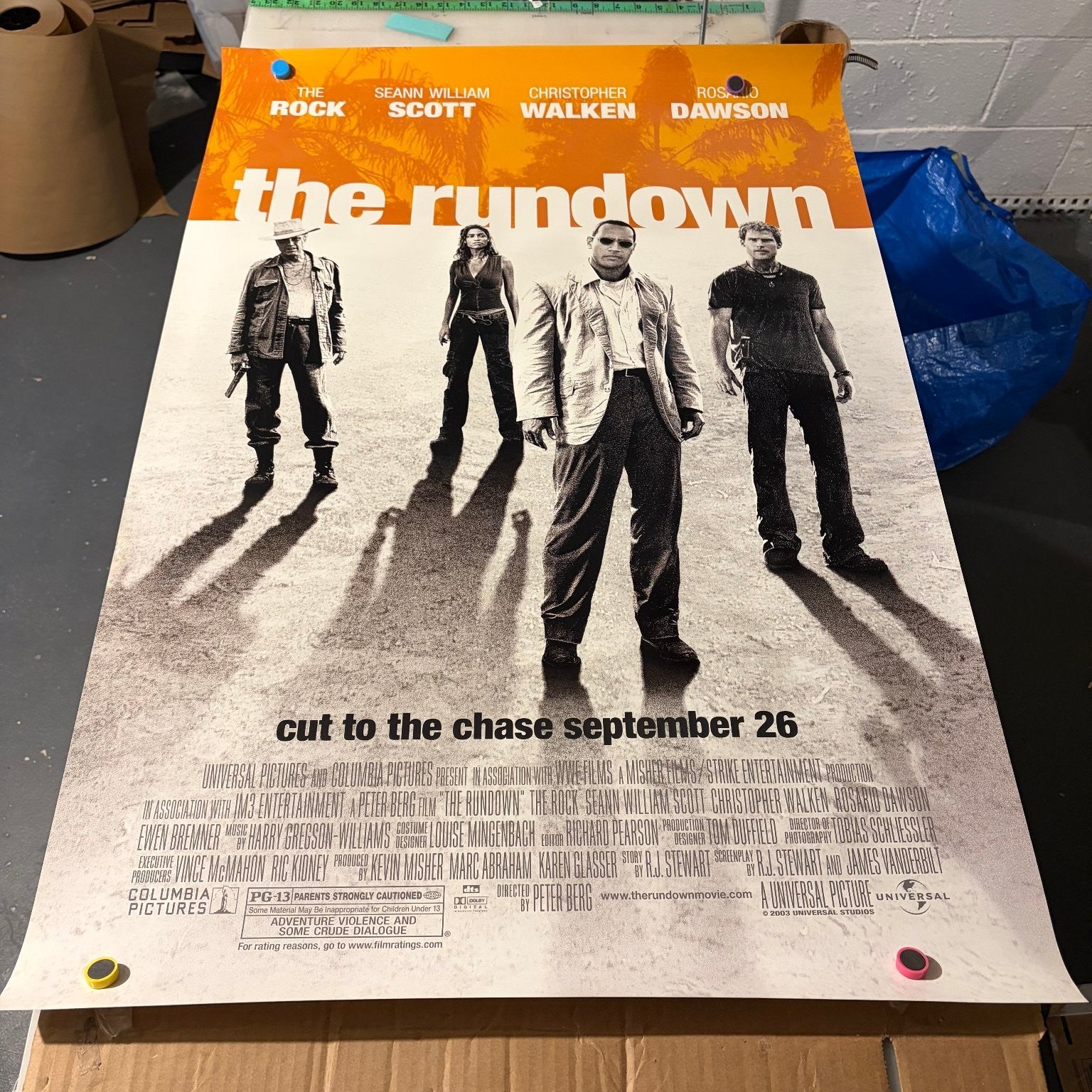 The Rundown 2003 One Sheet Movie Poster Original Double-Sided The Rock